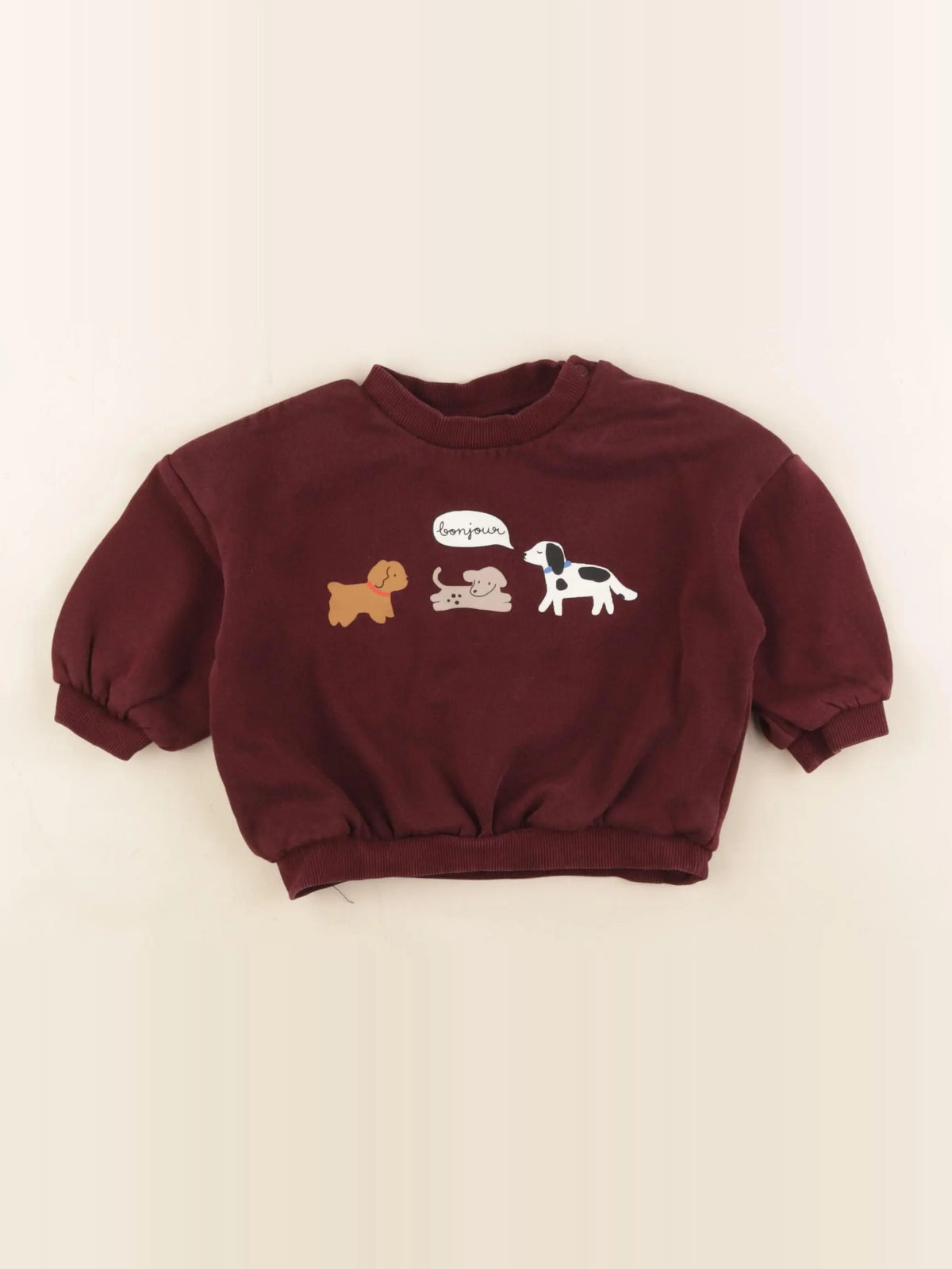 H&M - sweat rouge - 6/9 mois