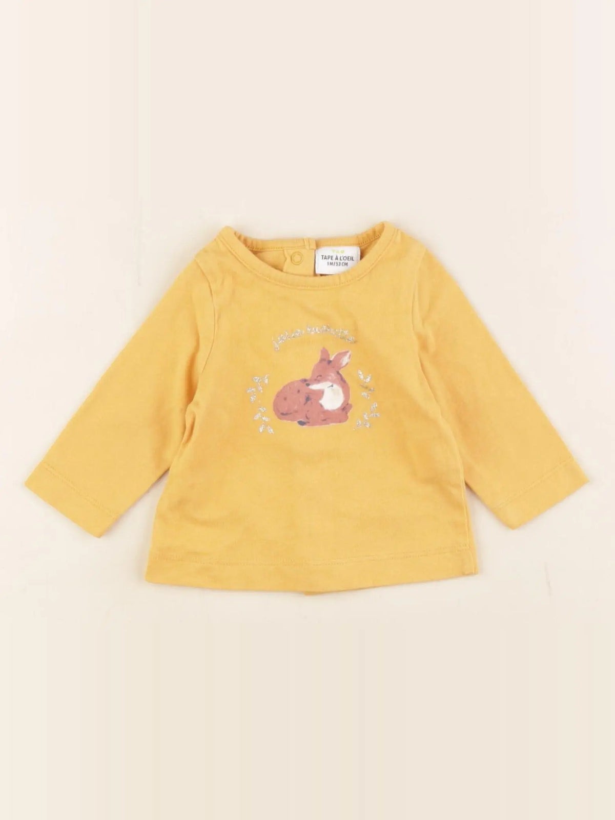 Tape à l'oeil - tee-shirt jaune - 1 mois