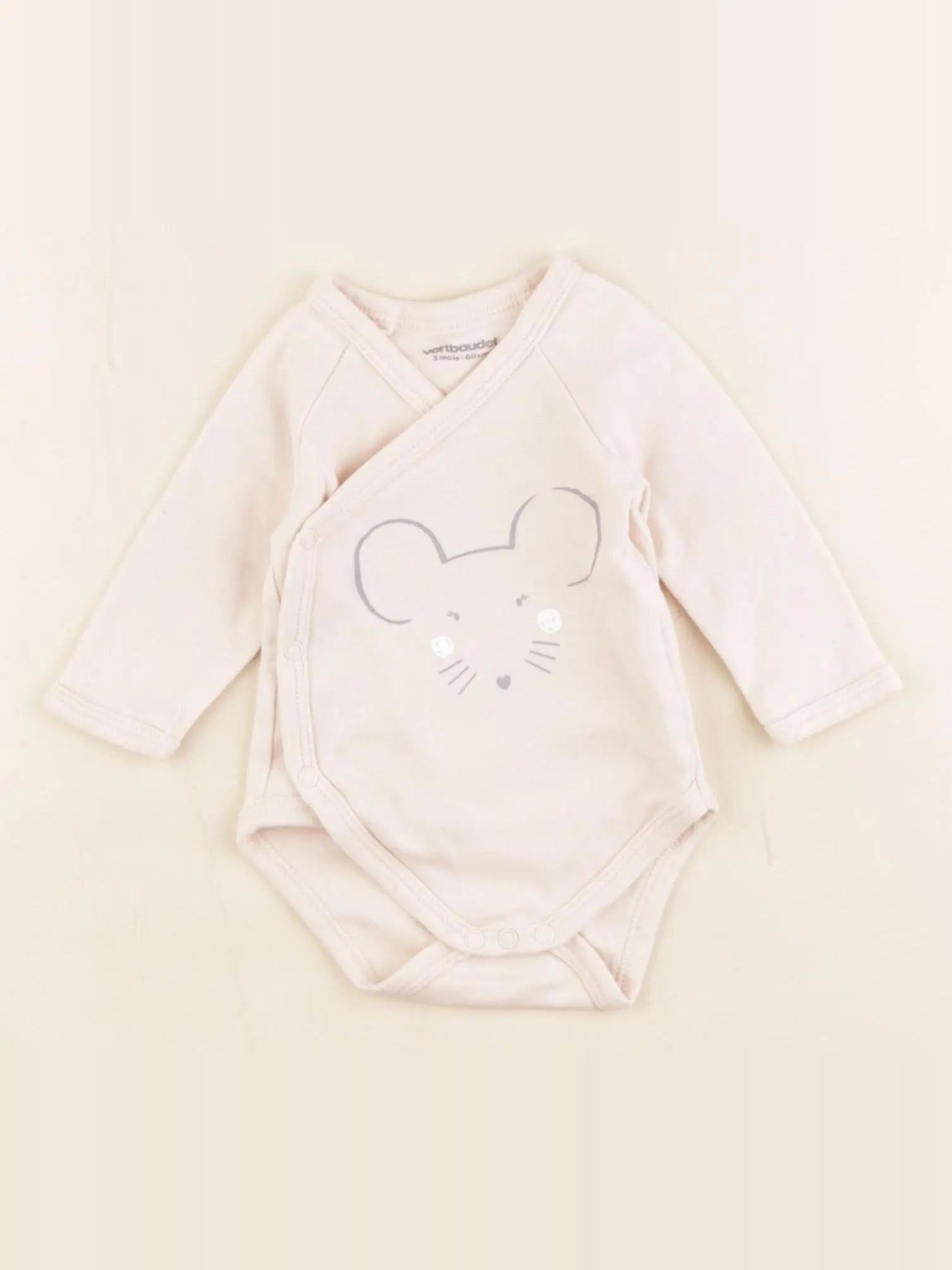 Vertbaudet - body rose - 3 mois