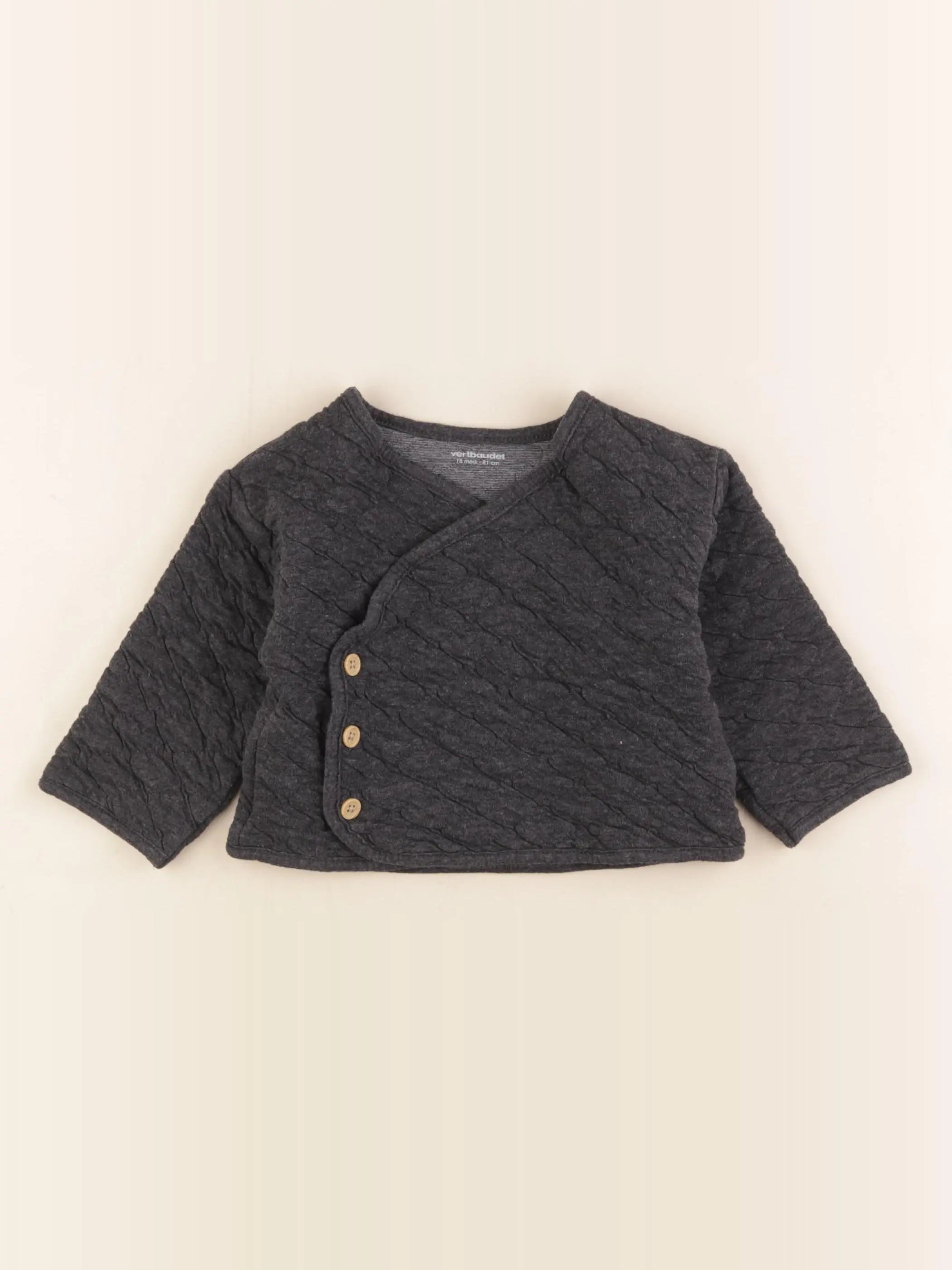 Vertbaudet - sweat noir - 18 mois