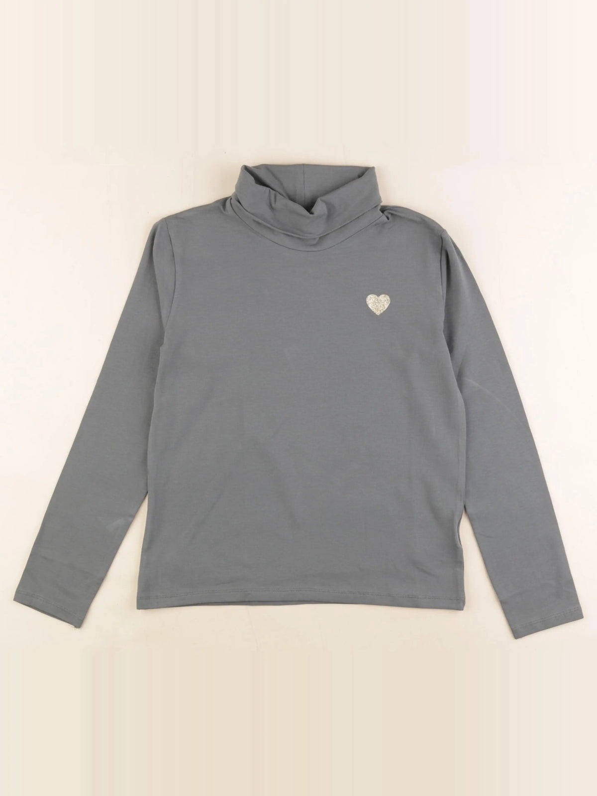 Vertbaudet - sous-pull gris, or - 12 ans