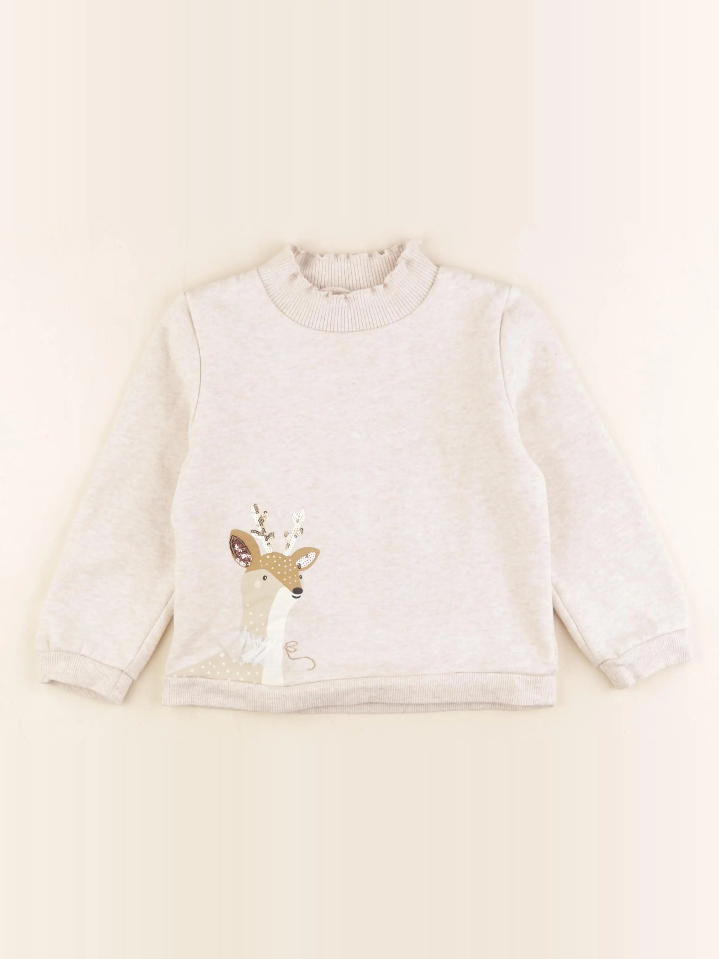 Vertbaudet - sweat beige - 4 ans
