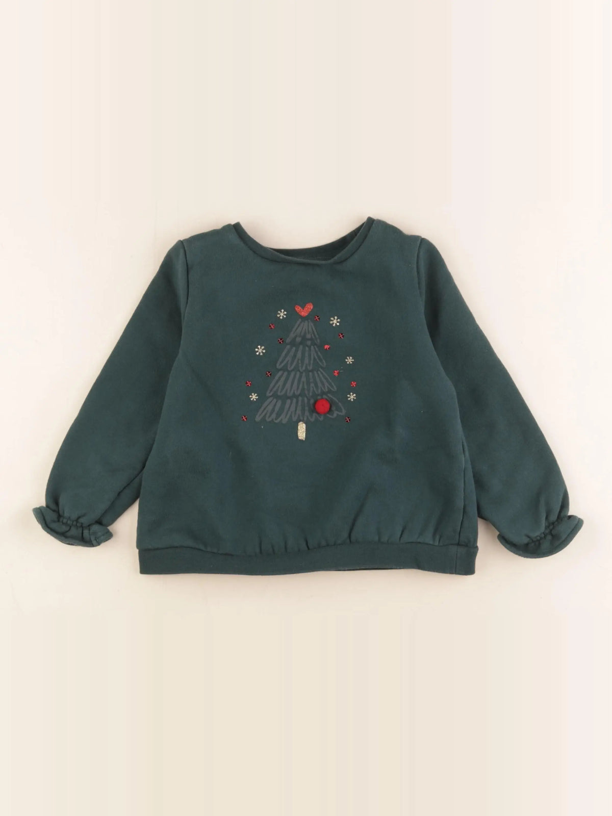 Vertbaudet - sweat vert - 4 ans