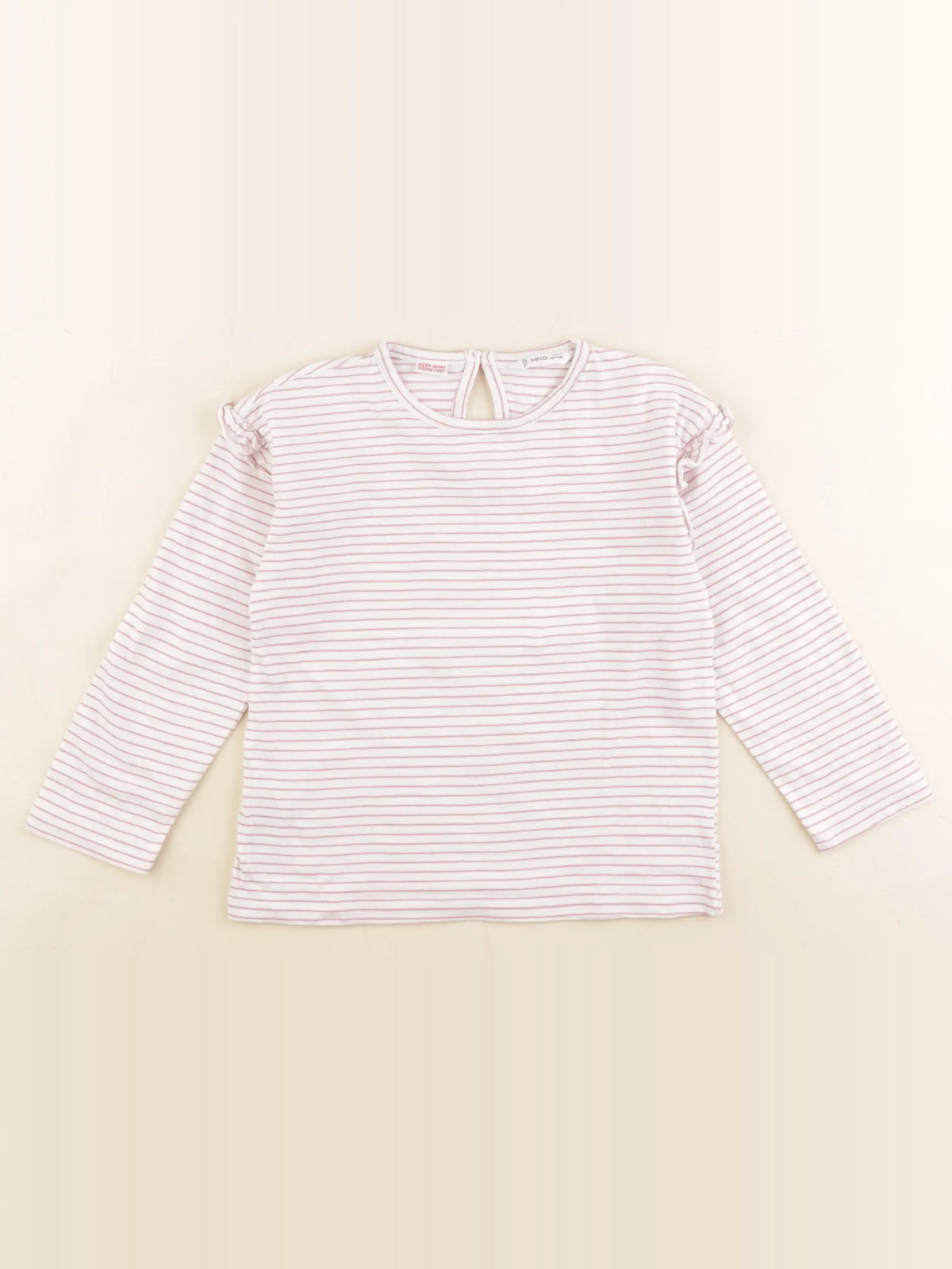 Mango - tee-shirt rose, blanc - 3/4 ans