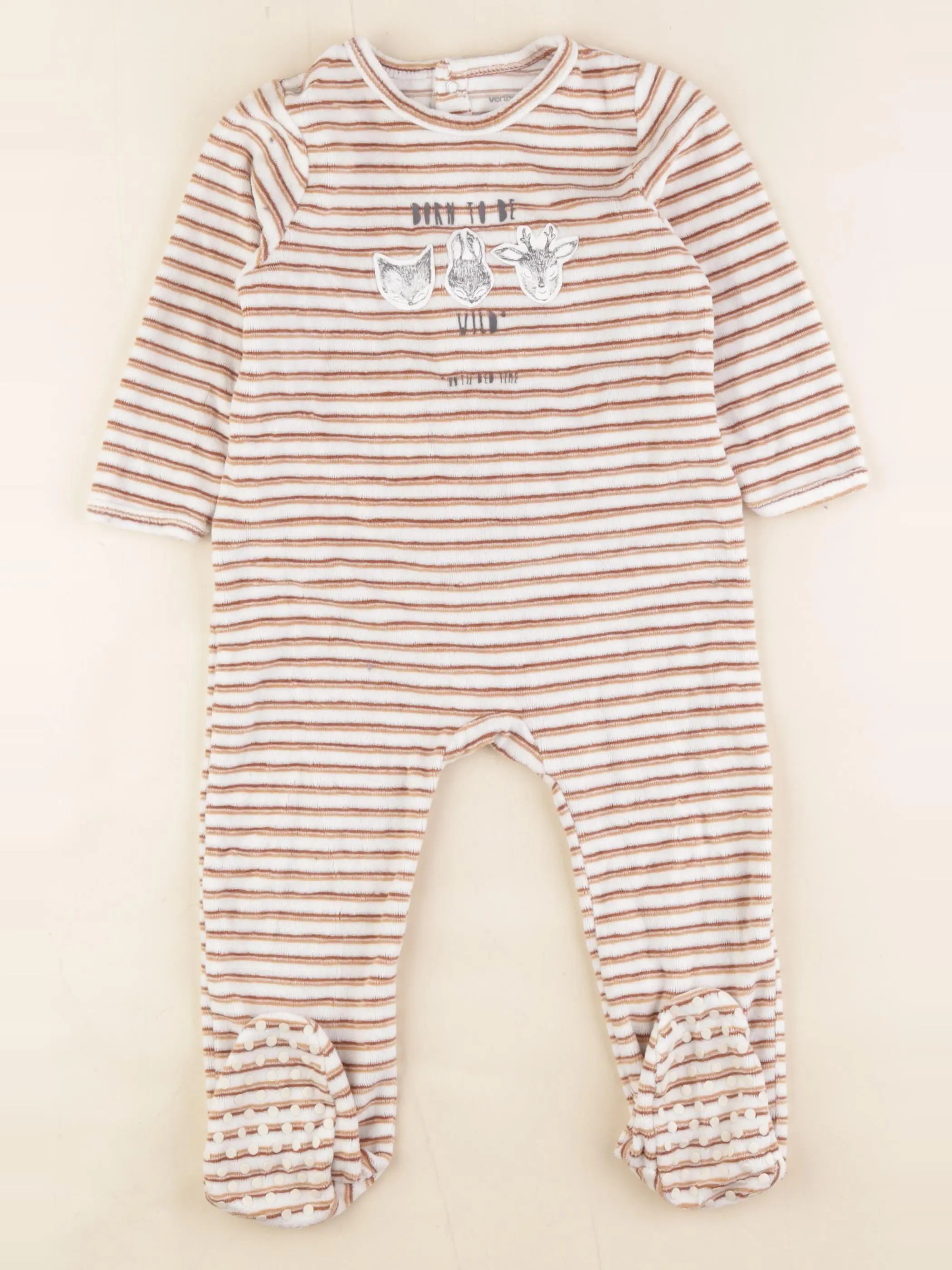 Vertbaudet - pyjama velours marron - 2 ans