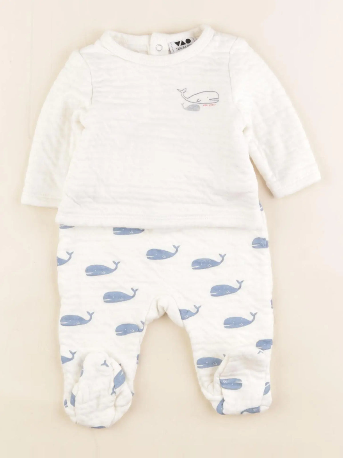 Tape à l'oeil - pyjama coton blanc - 3 mois