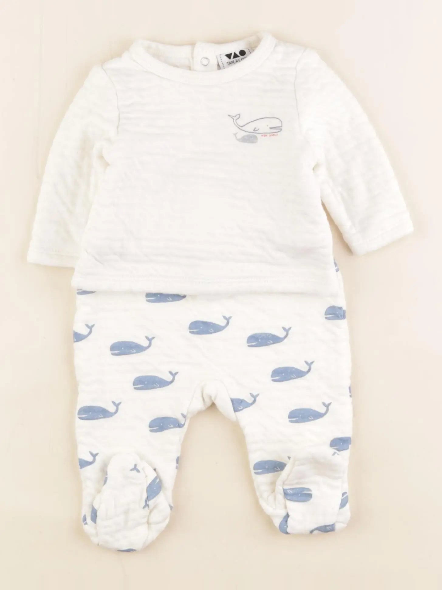 Tape à l'oeil - pyjama coton blanc - 3 mois