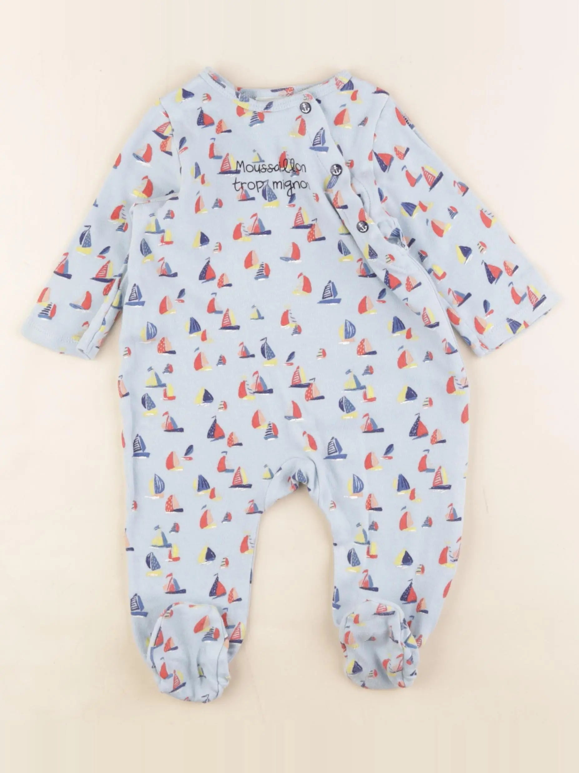 Tape à l'oeil - pyjama coton bleu - 9 mois