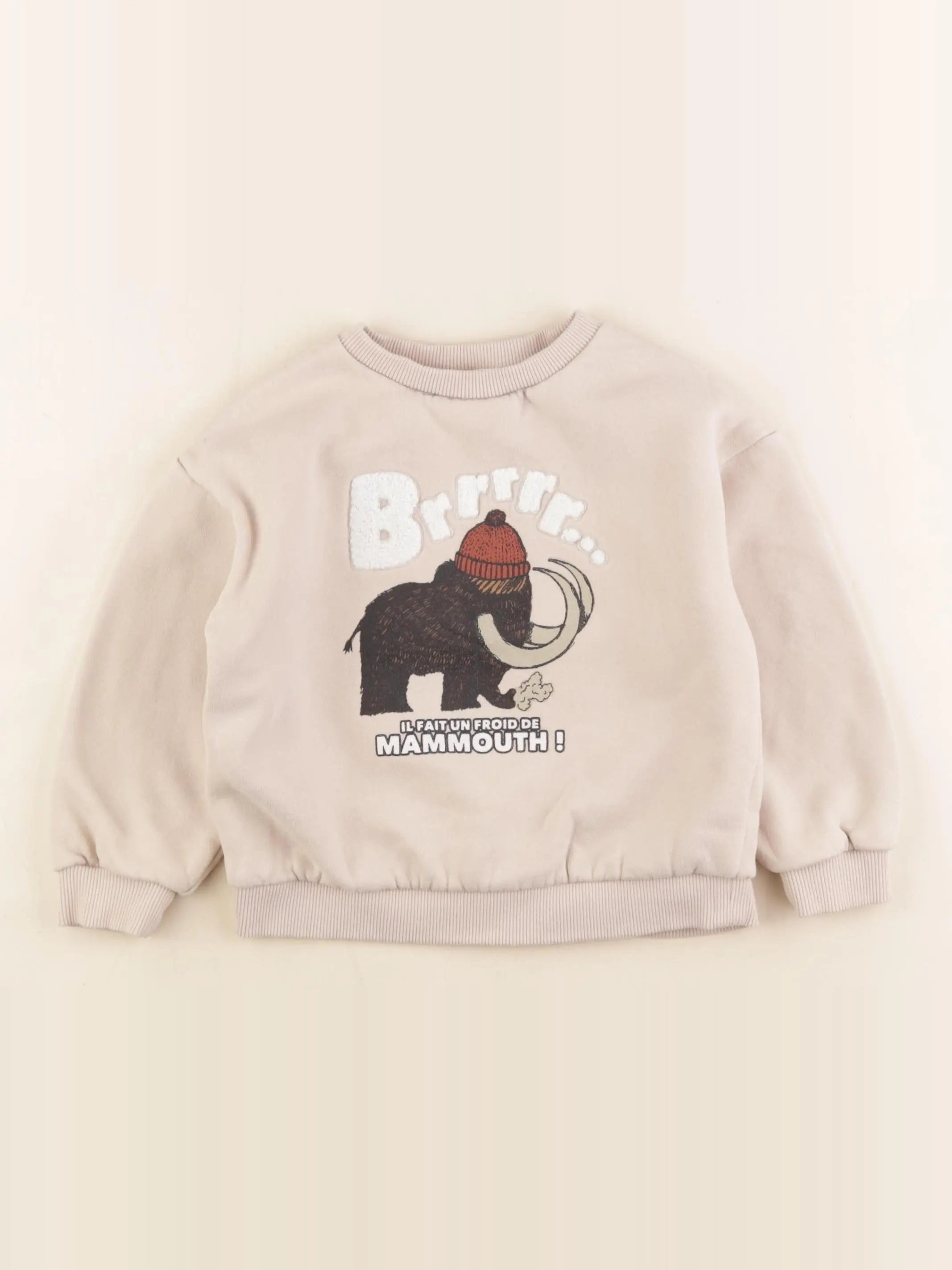 Vertbaudet - sweat beige - 4 ans