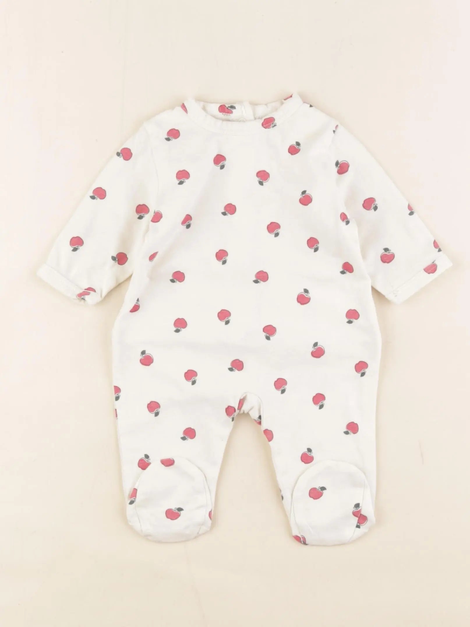 Vertbaudet - pyjama coton beige - 1 mois