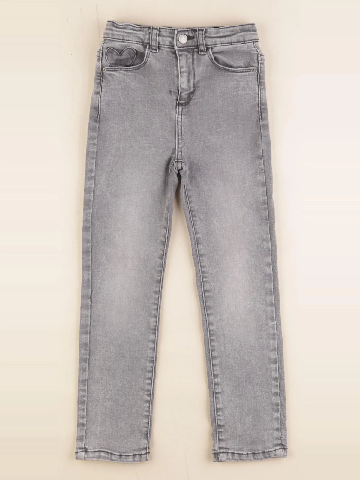 Vertbaudet - jean gris - 7 ans