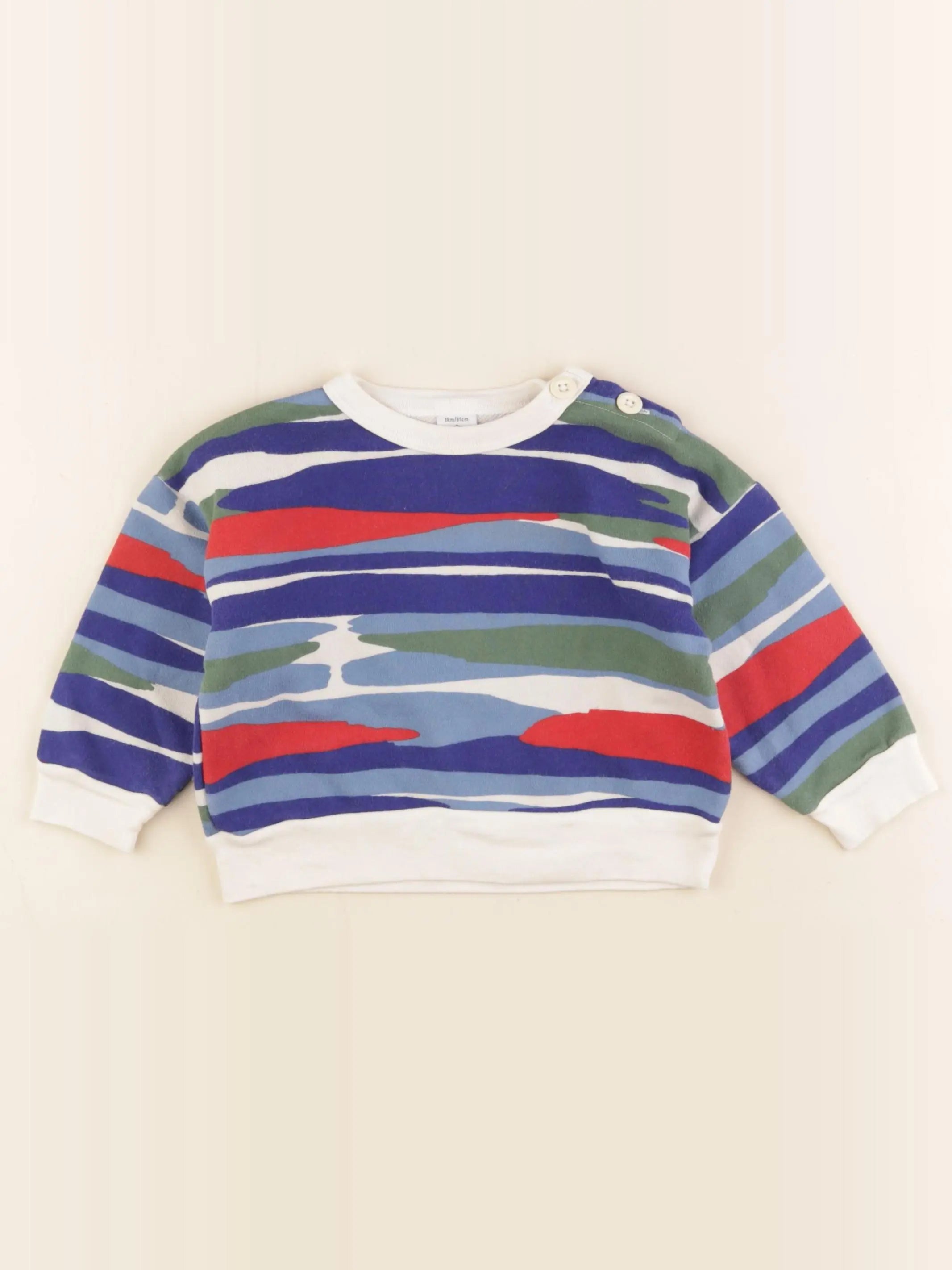 Petit Bateau - sweat bleu - 18 mois