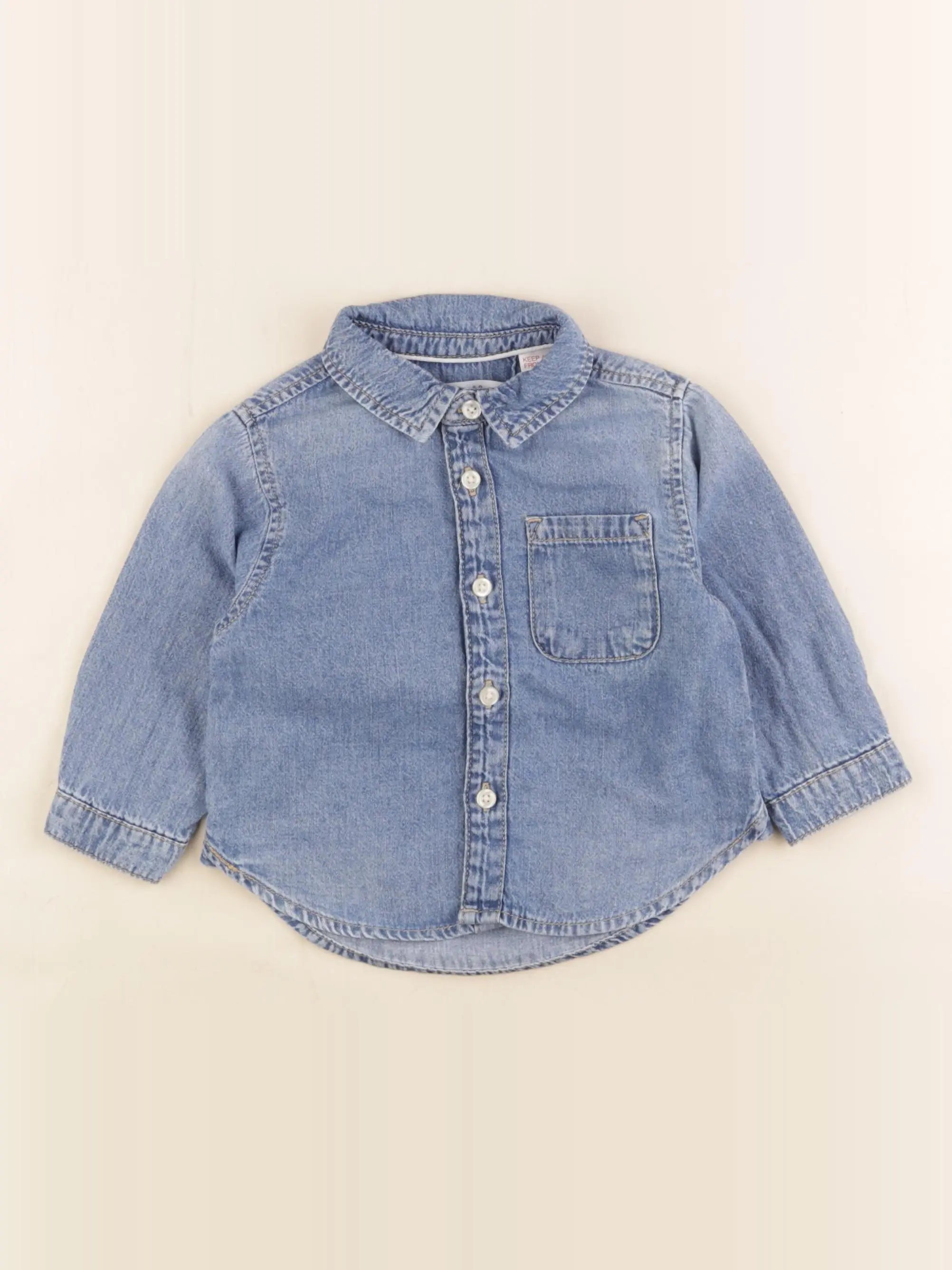 Zara - chemise bleu - 6/9 mois