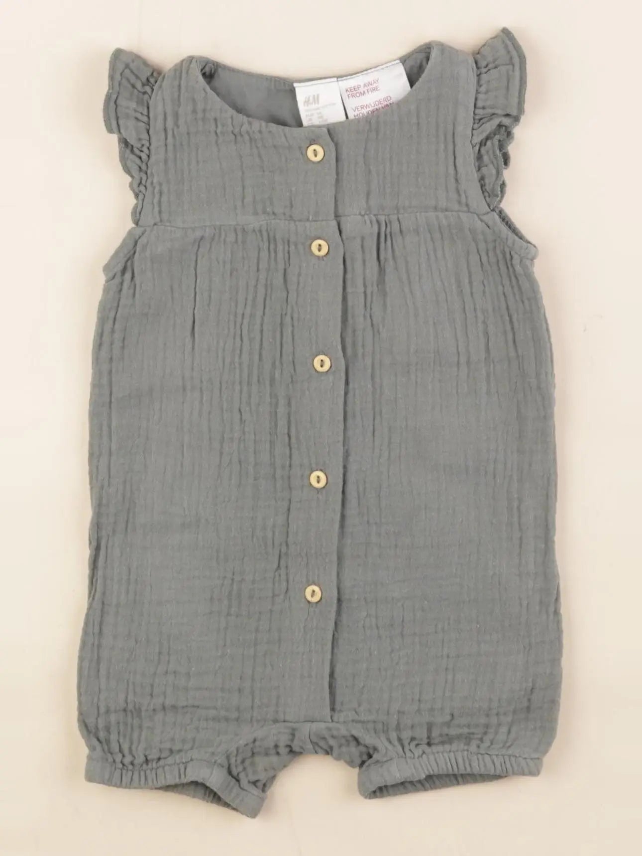 H&M - combinaison vert - 1/2 mois