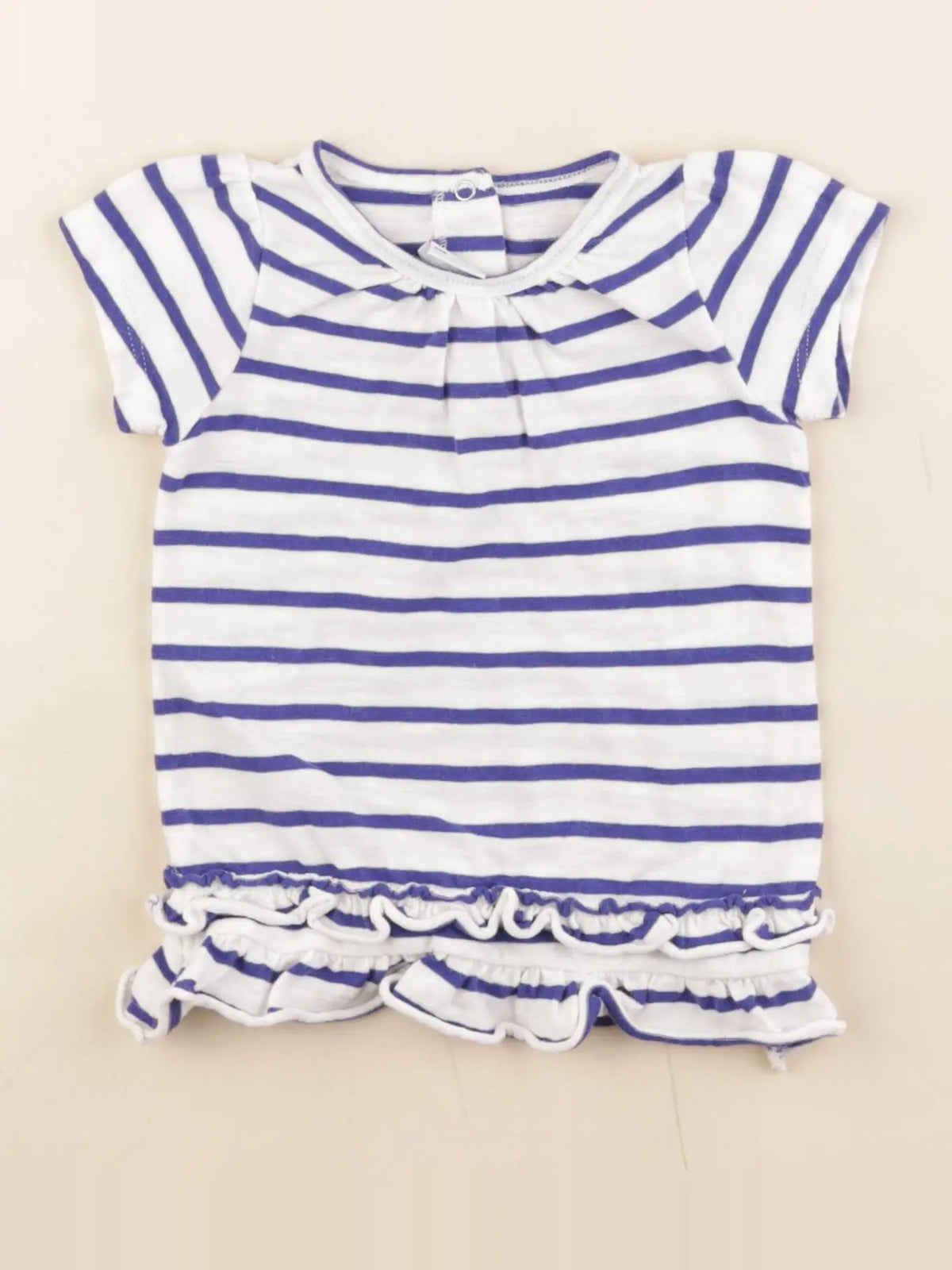 Petit Bateau - robe bleu, blanc - 6 mois