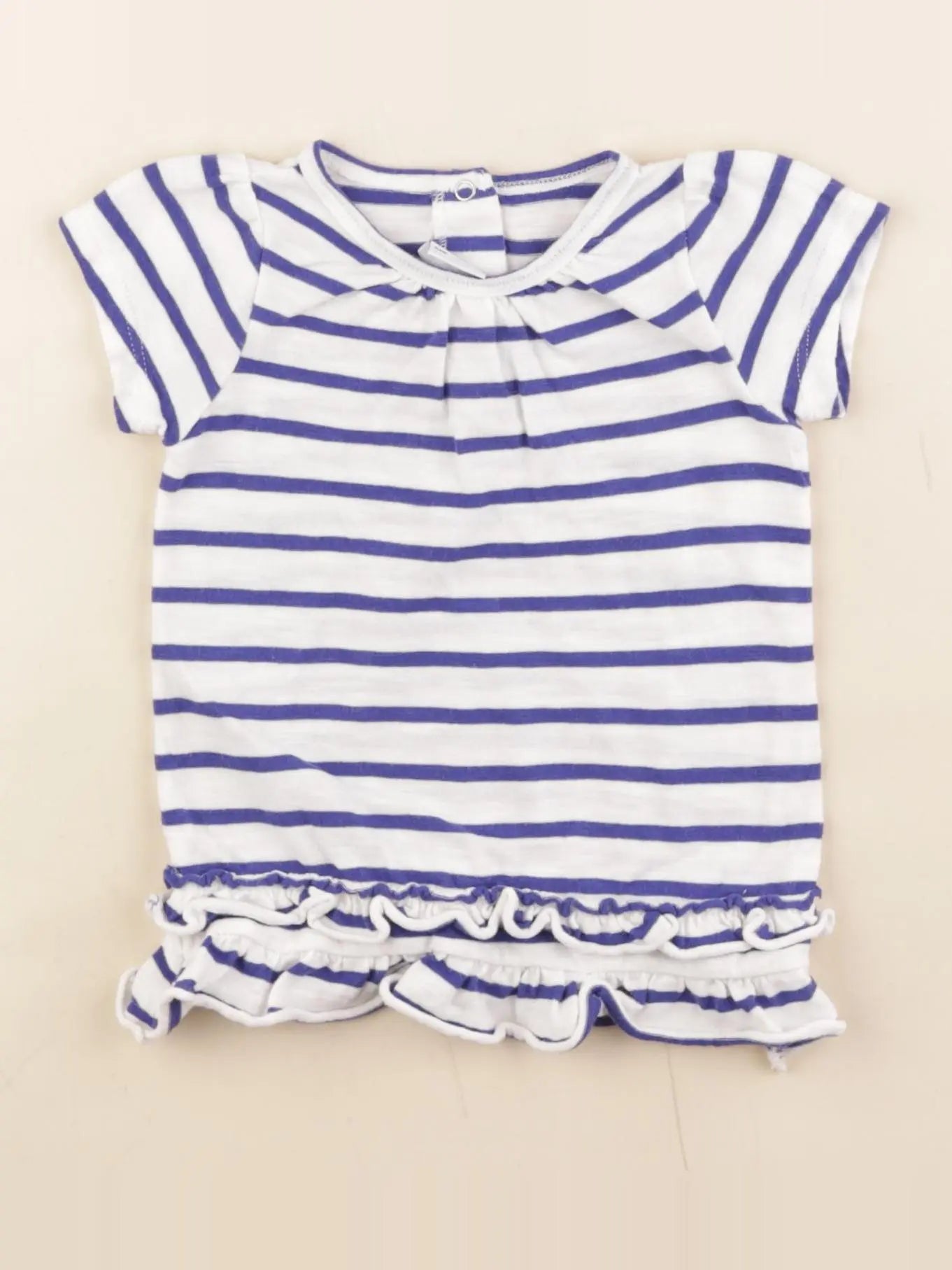 Petit Bateau - robe bleu, blanc - 6 mois