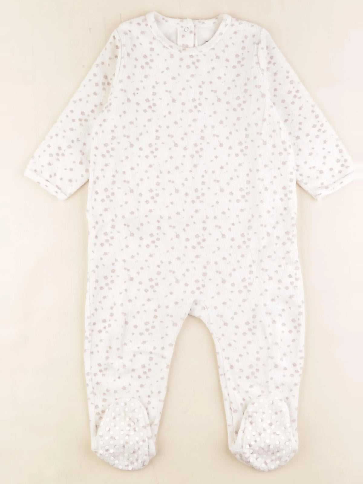 Vertbaudet - pyjama velours blanc, rose - 18 mois