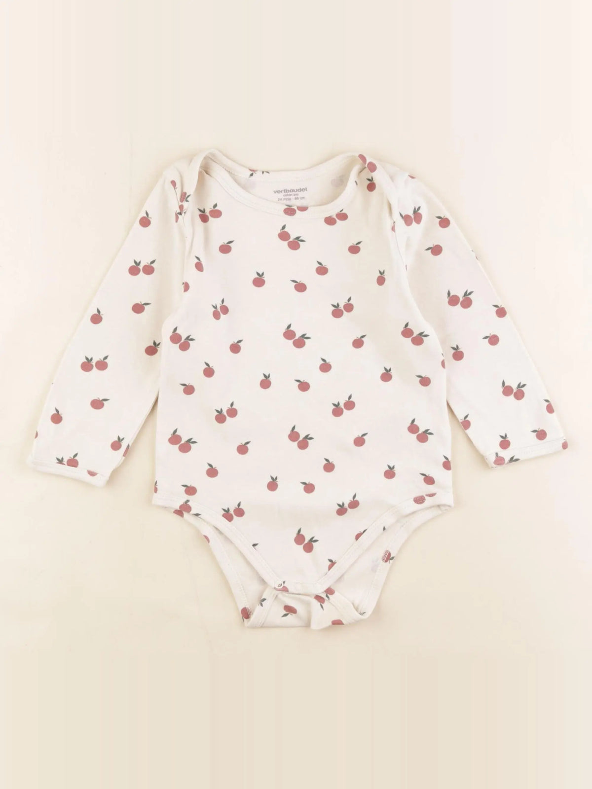 Vertbaudet - body beige, rouge - 24 mois