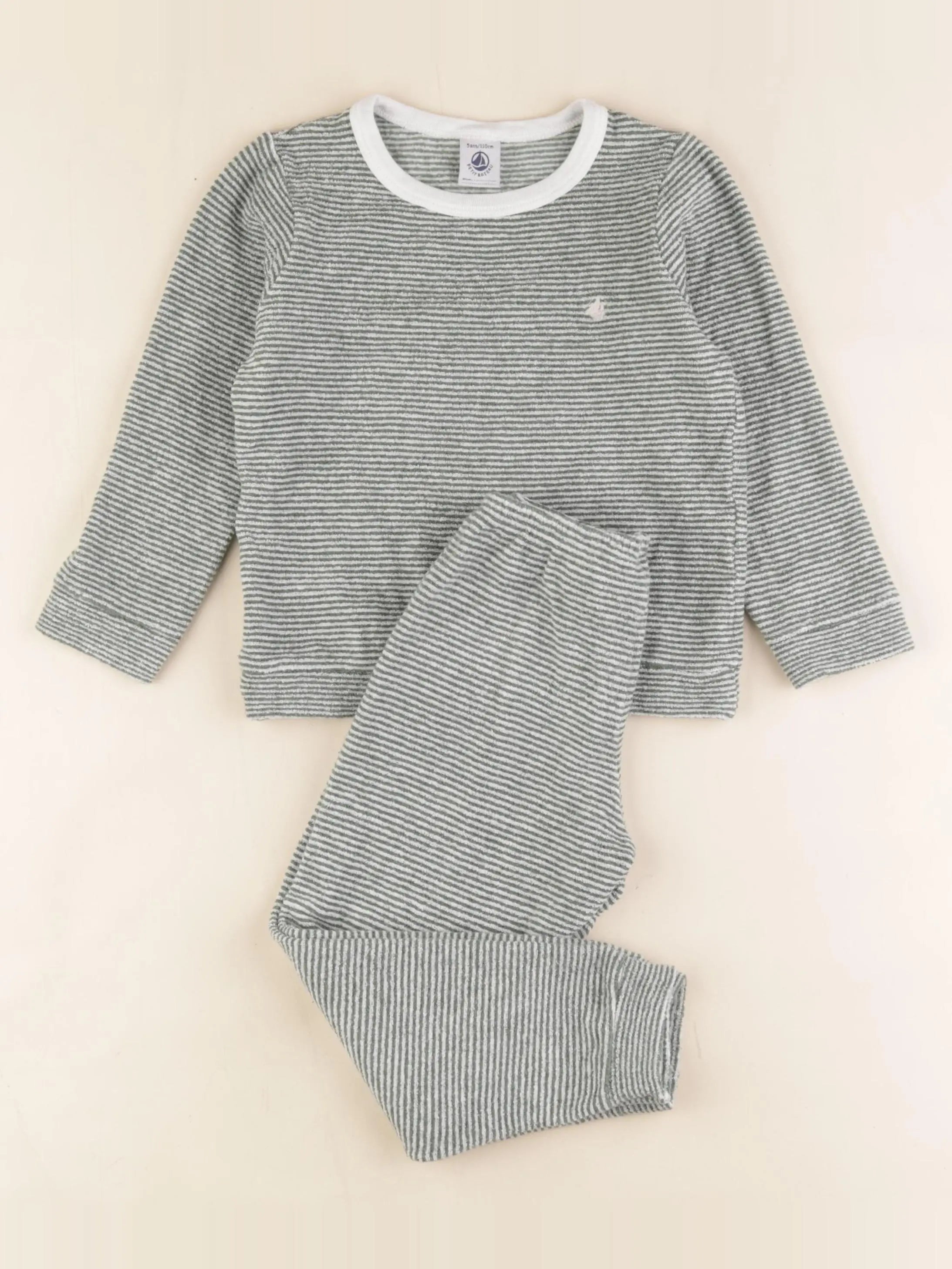 Petit Bateau - pyjama coton vert - 5 ans