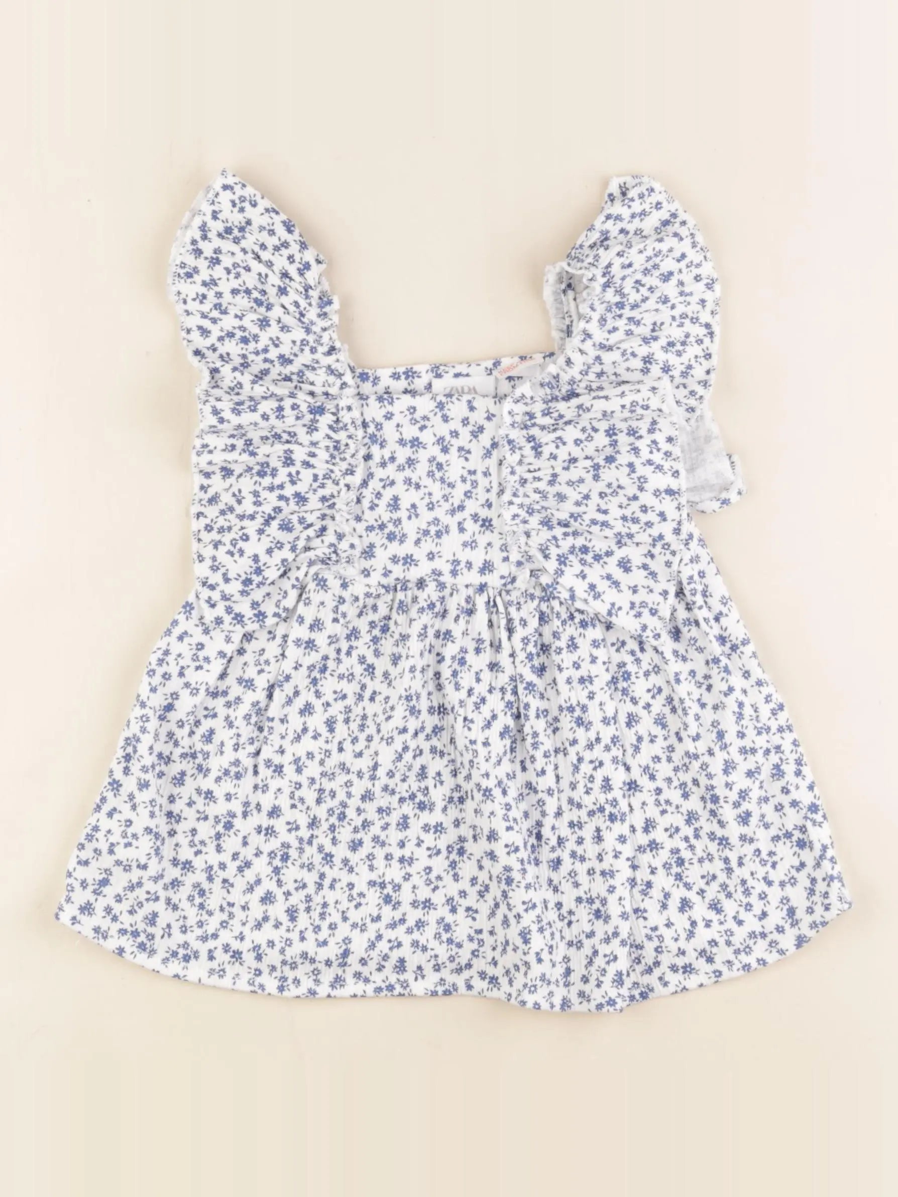 Zara - robe blanc, bleu - 9/12 mois