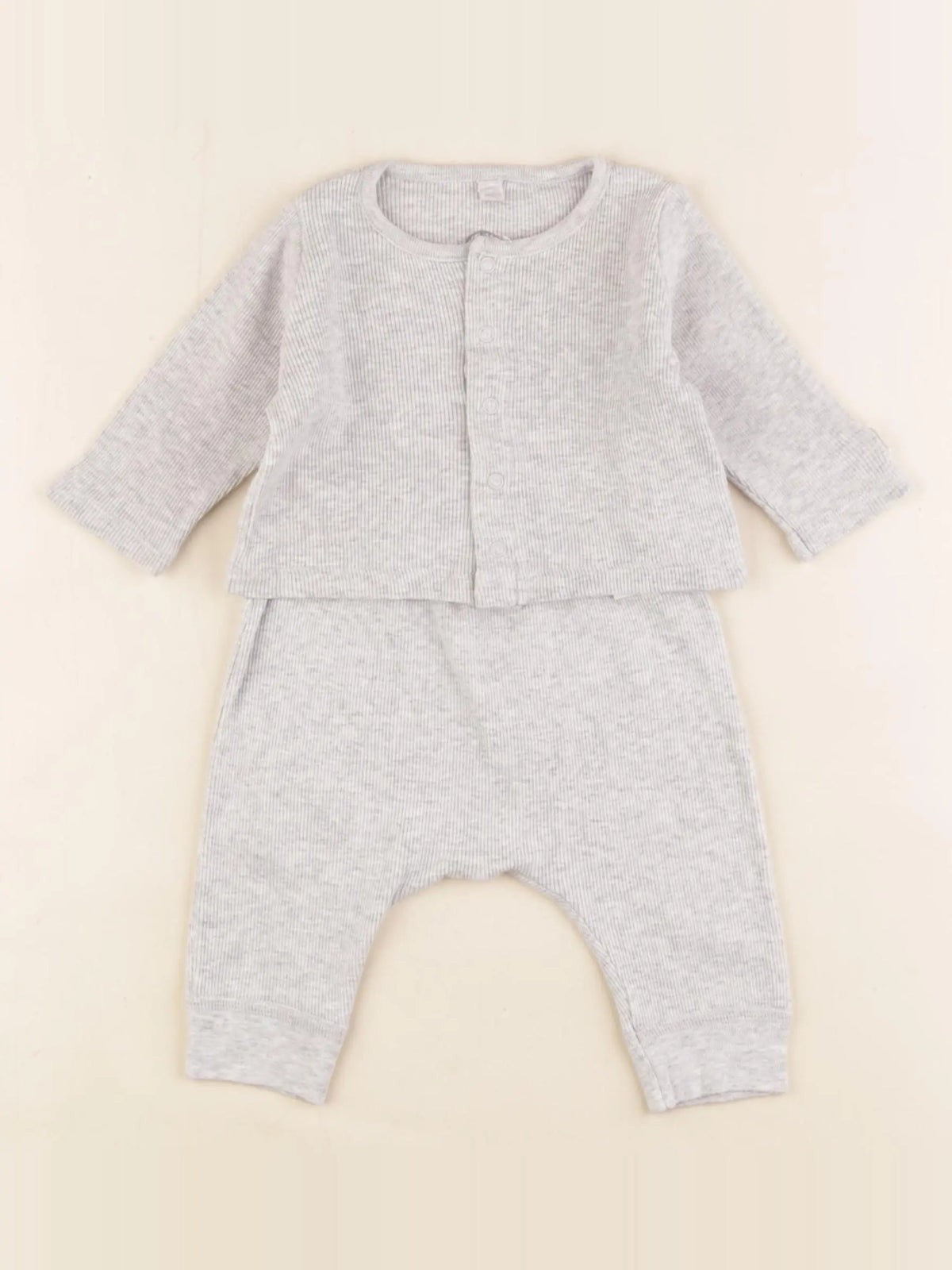 Petit Bateau - ensemble gris - 3 mois