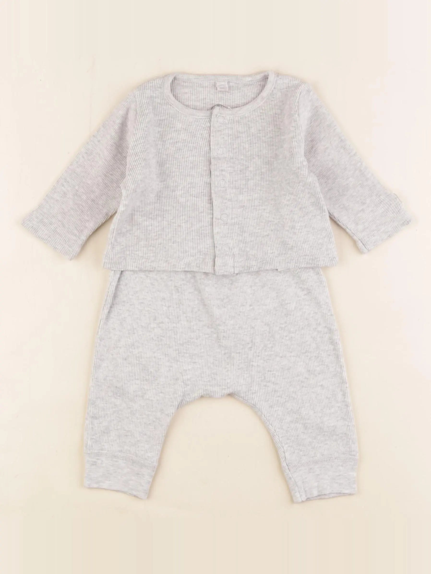 Petit Bateau - ensemble gris - 3 mois