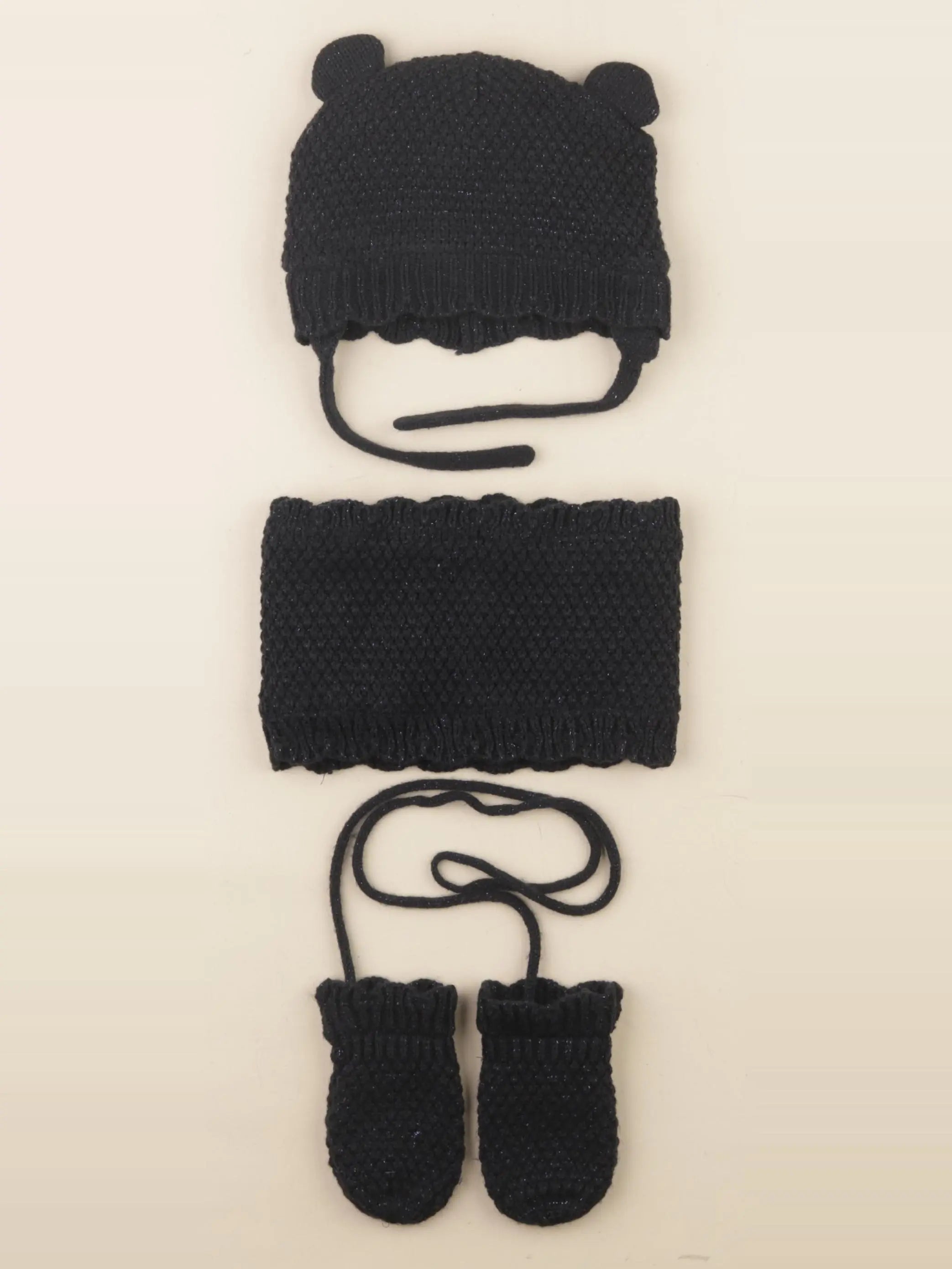Vertbaudet - ensemble bonnet/moufles/tour de cou bleu - 12/18 mois