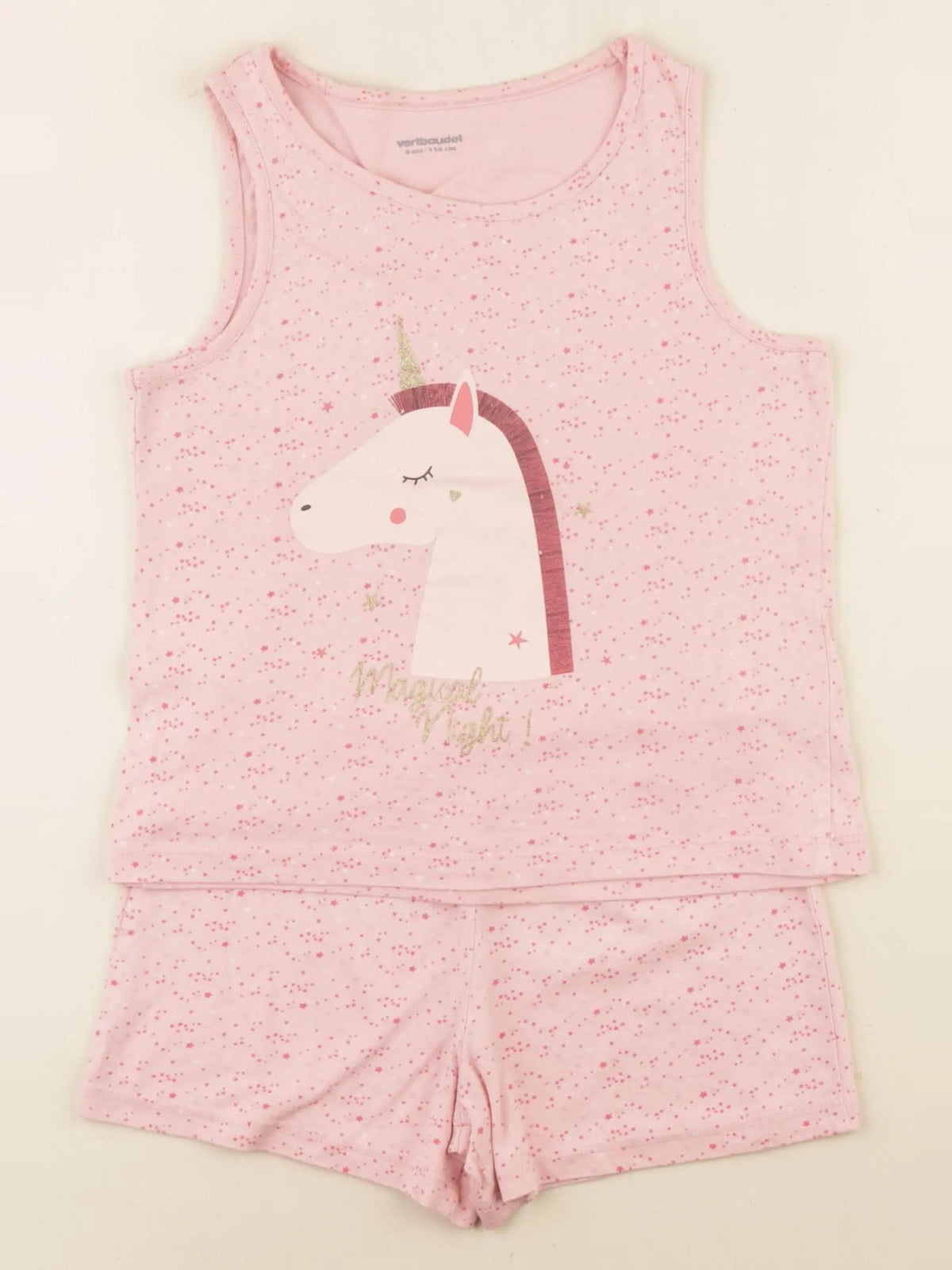 Vertbaudet - pyjama coton rose - 6 ans