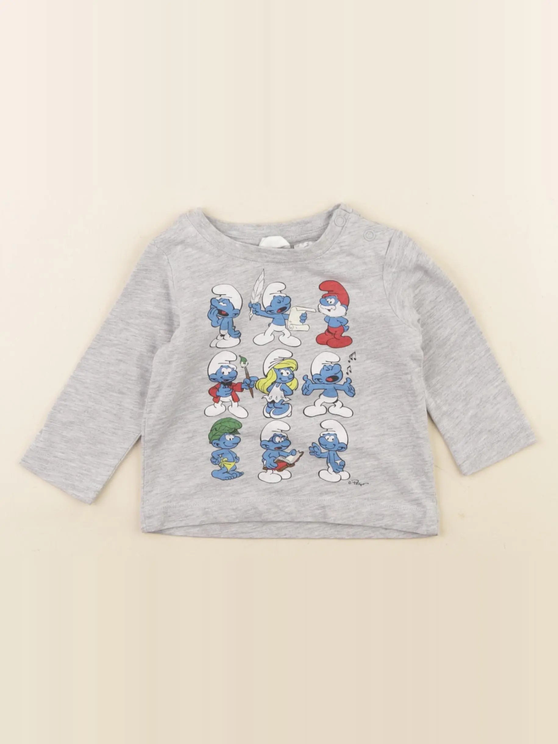 H&M - tee-shirt gris - 2/4 mois