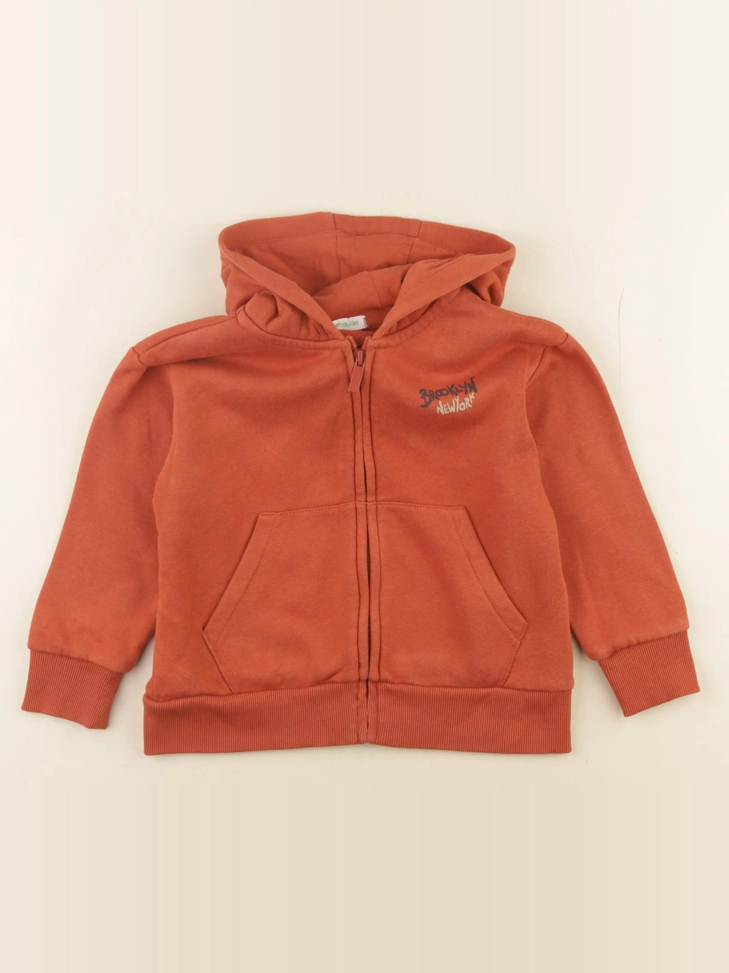 Vertbaudet - sweat imprimé au dos orange - 6 ans