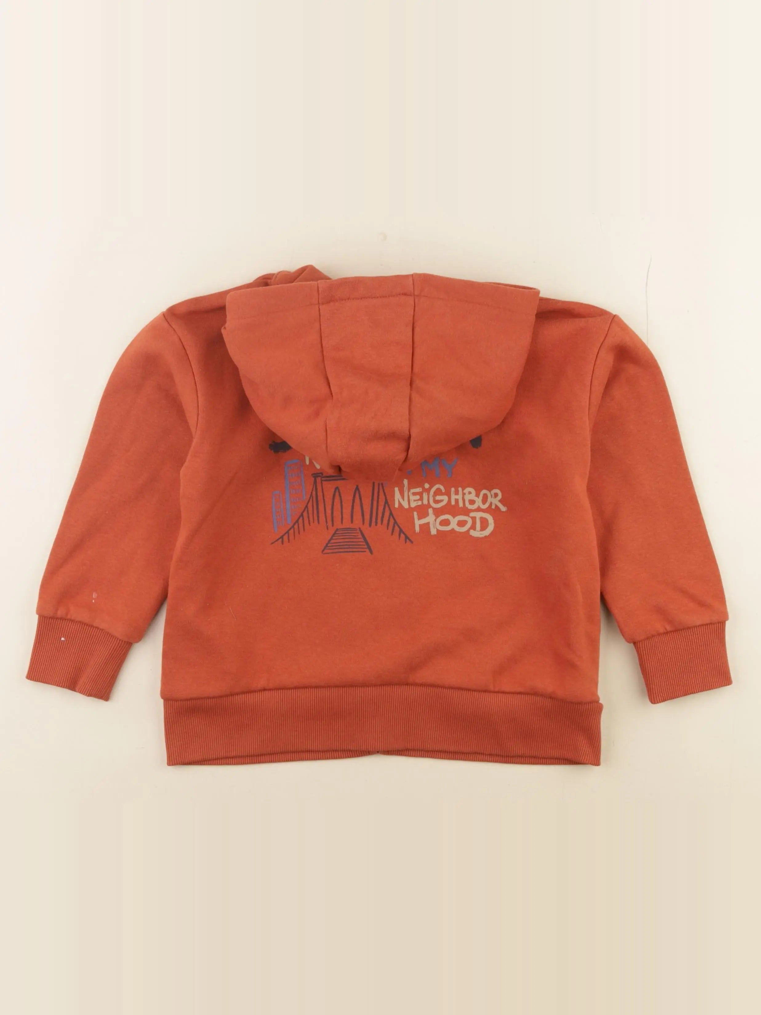 Vertbaudet - sweat imprimé au dos orange - 6 ans