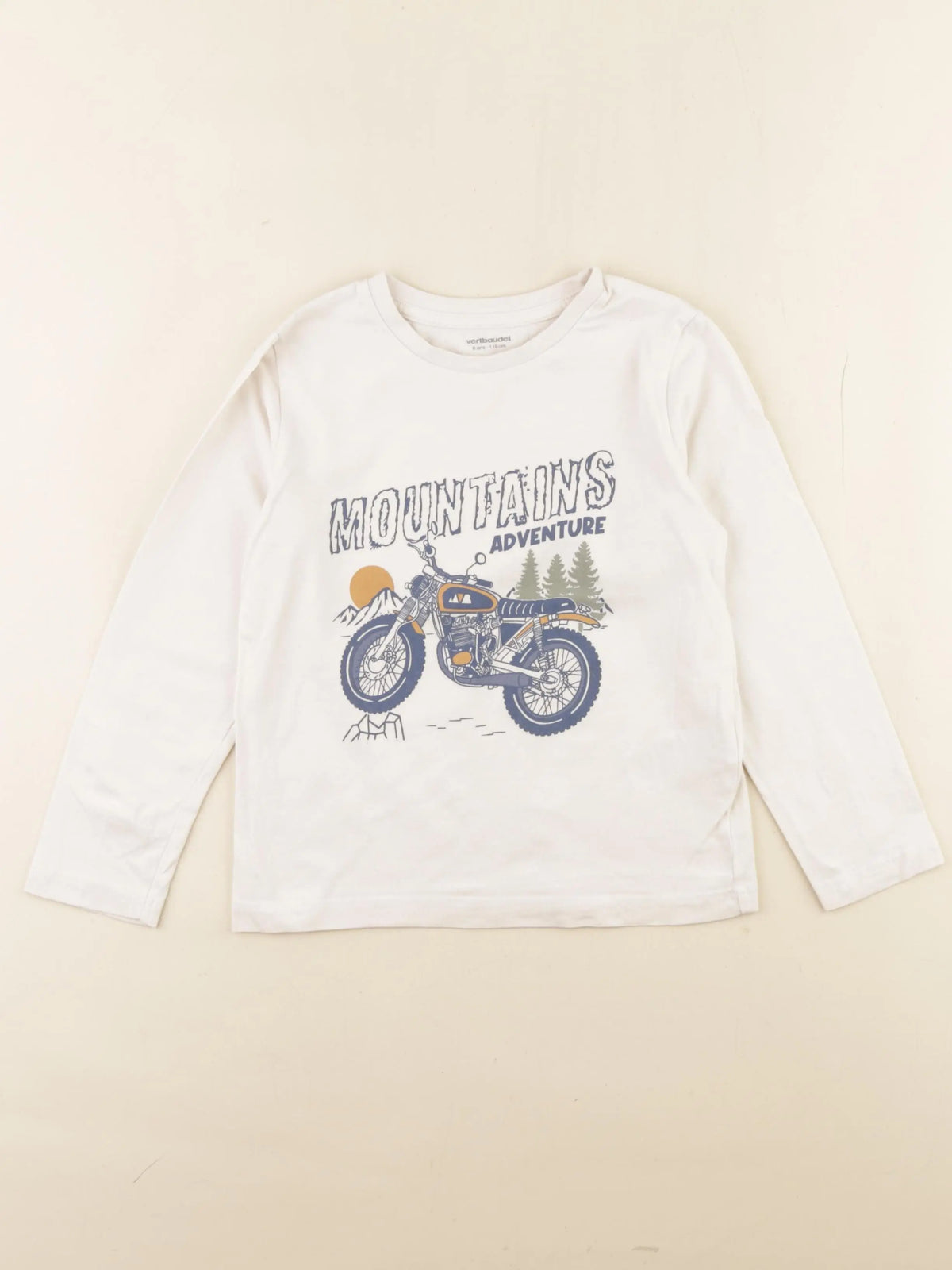 Vertbaudet - tee-shirt beige - 6 ans