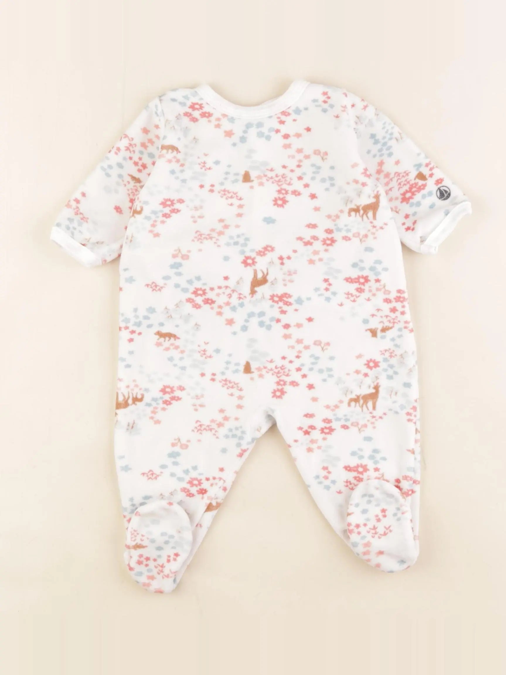 Petit Bateau - pyjama velours multicolore - 3 mois