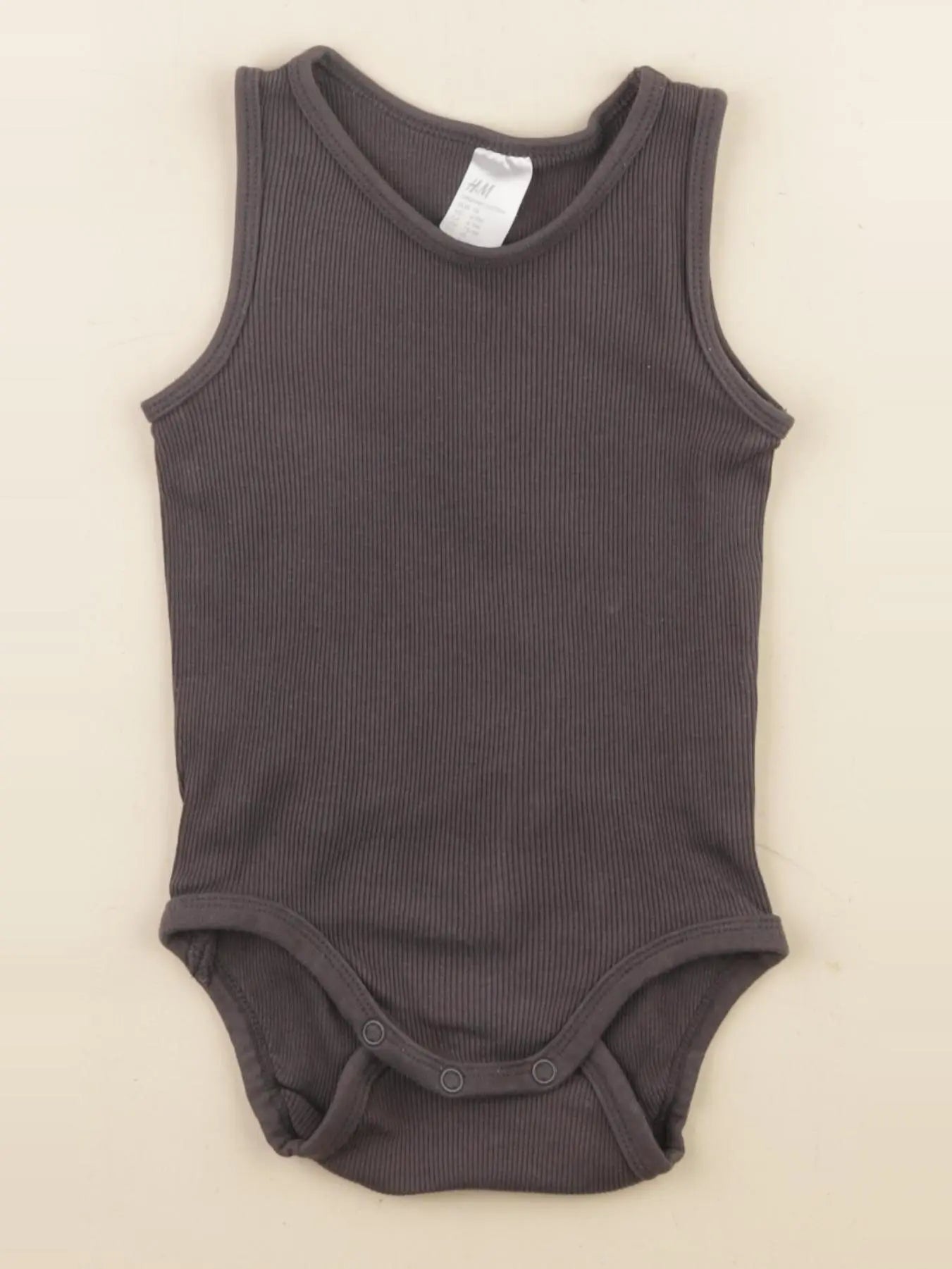 H&M - body gris - 6/9 mois