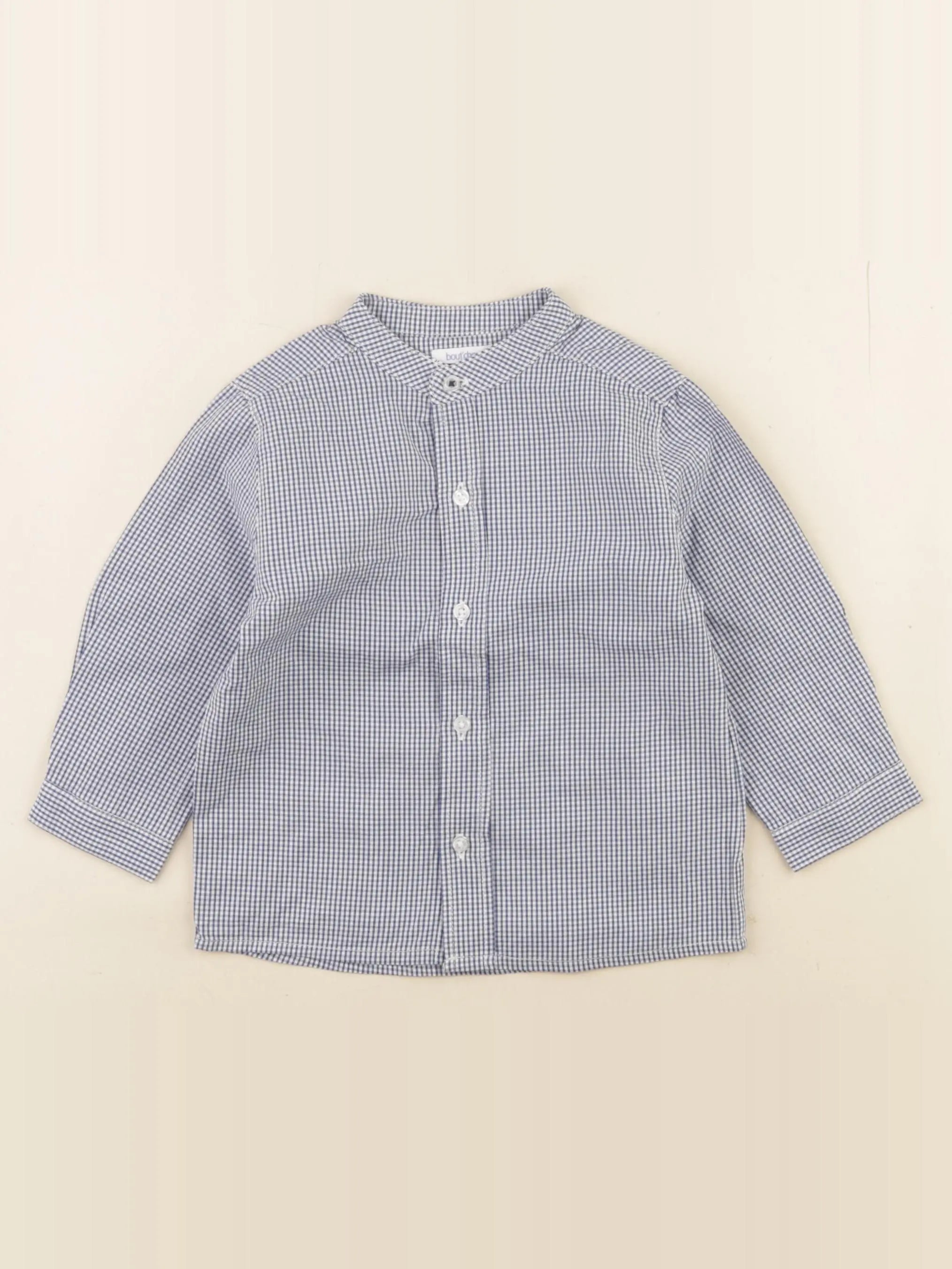 Boutchou - chemise blanc, bleu - 12 mois