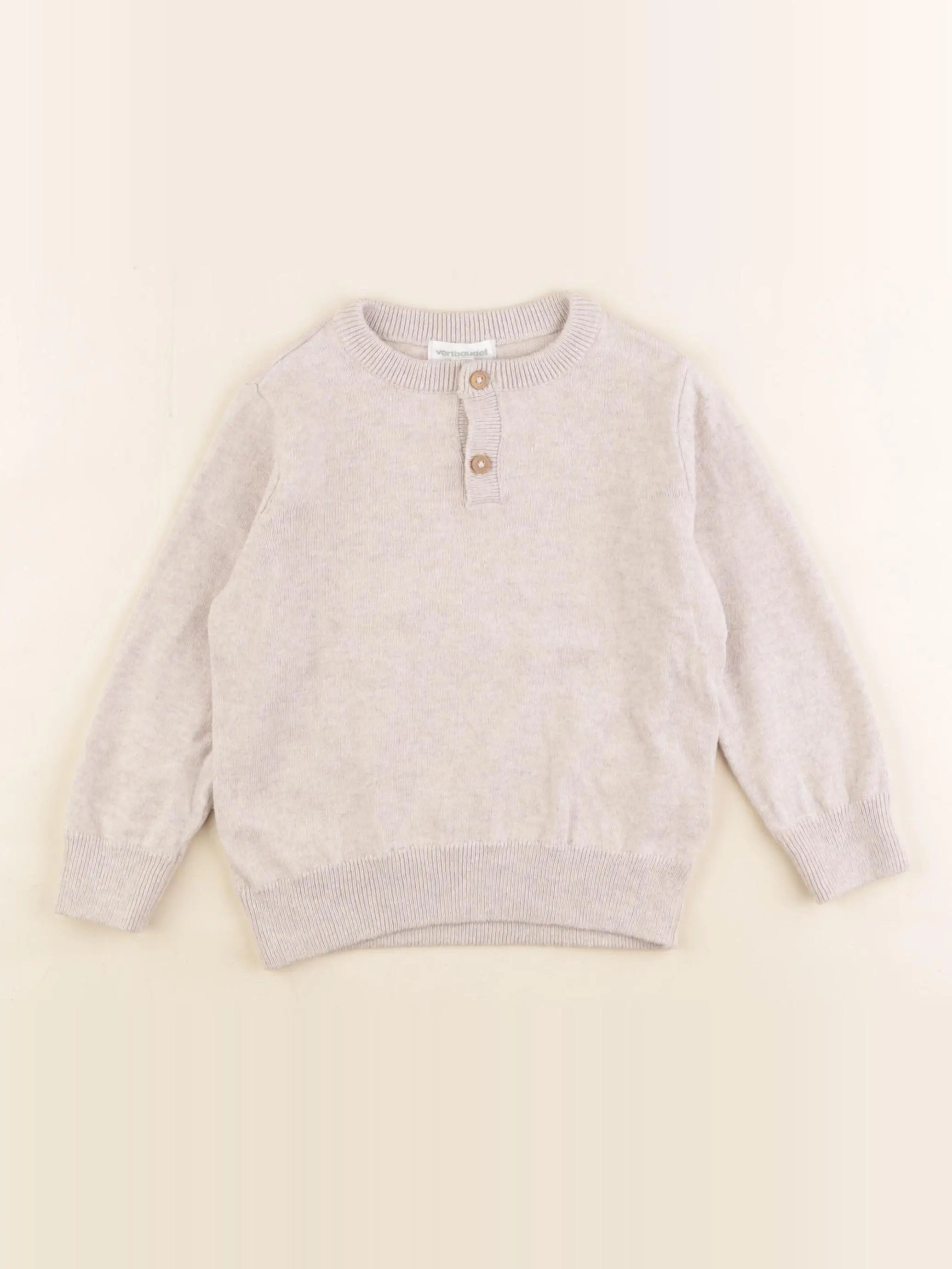 Vertbaudet - pull beige - 3 ans