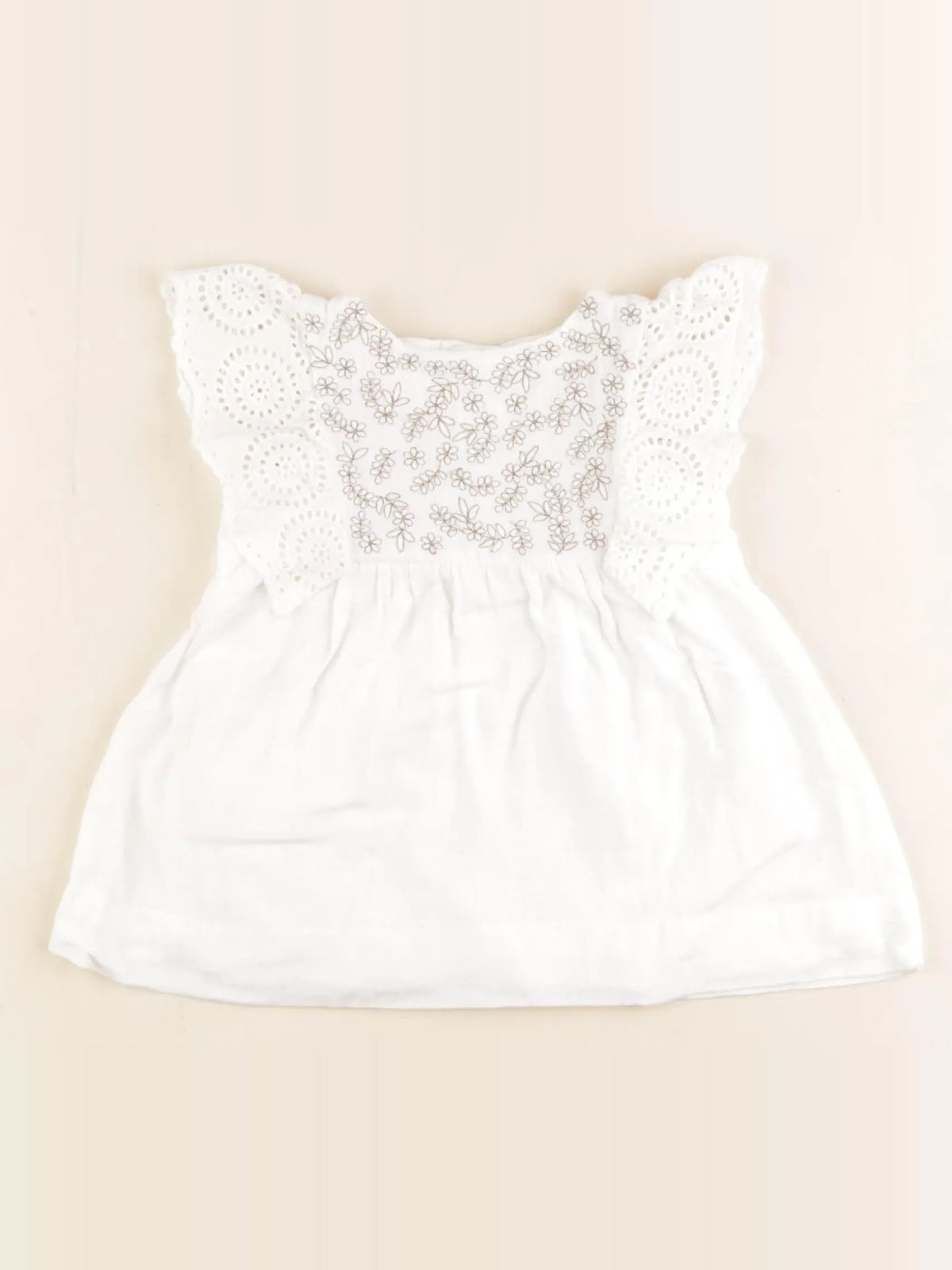 Zara - robe blanc, or - 3/6 mois