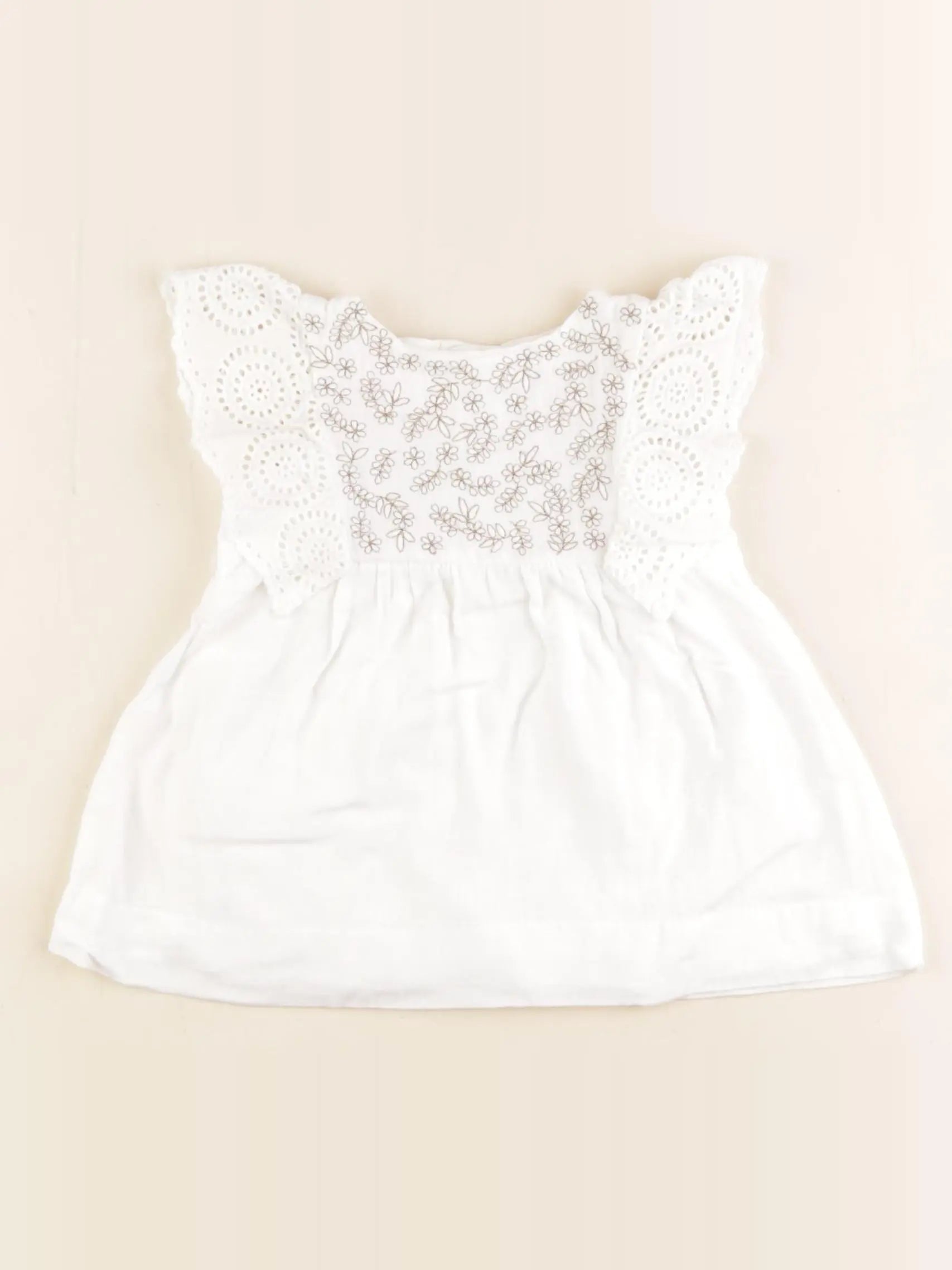 Zara - robe blanc, or - 3/6 mois