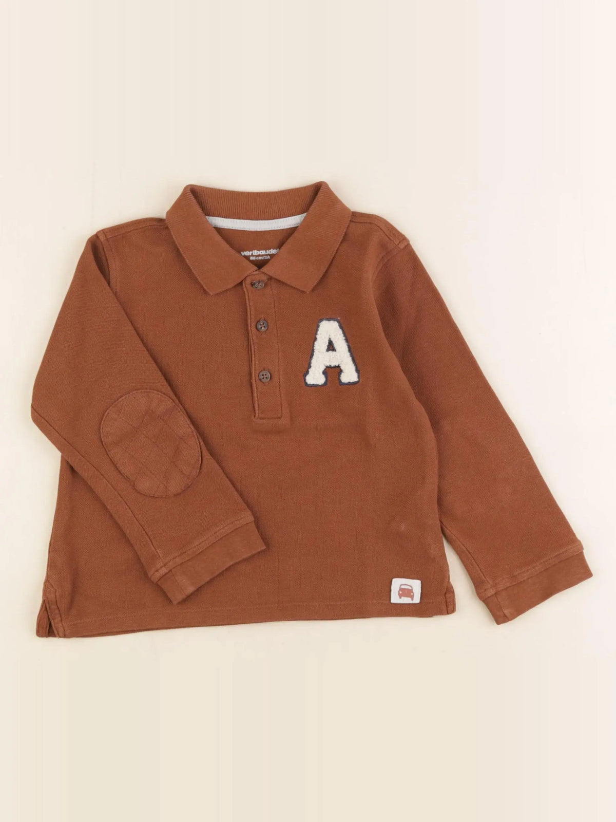 Vertbaudet - polo marron - 2 ans