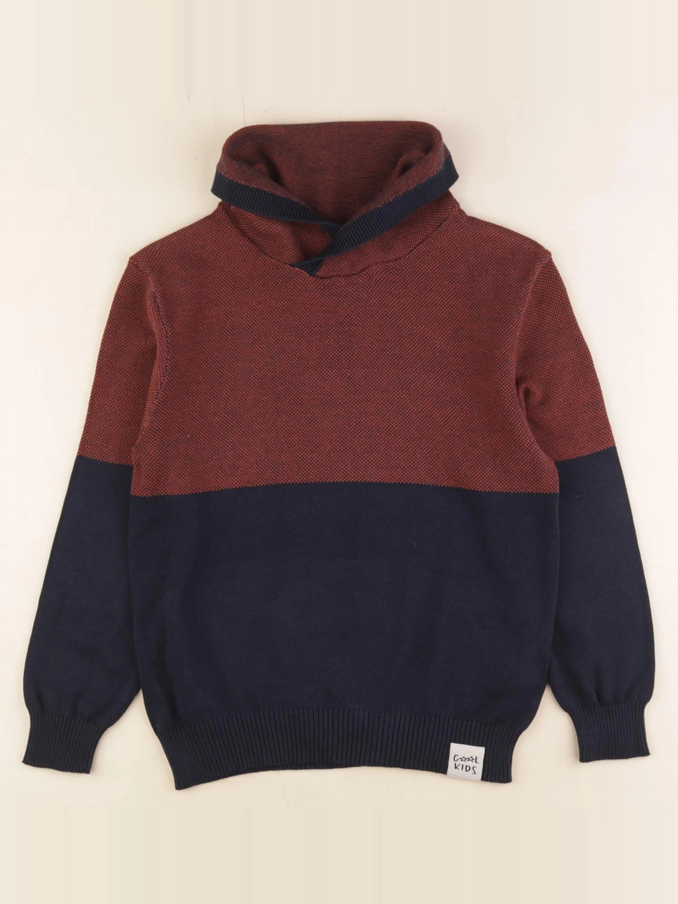 Vertbaudet - pull marron, bleu - 10 ans