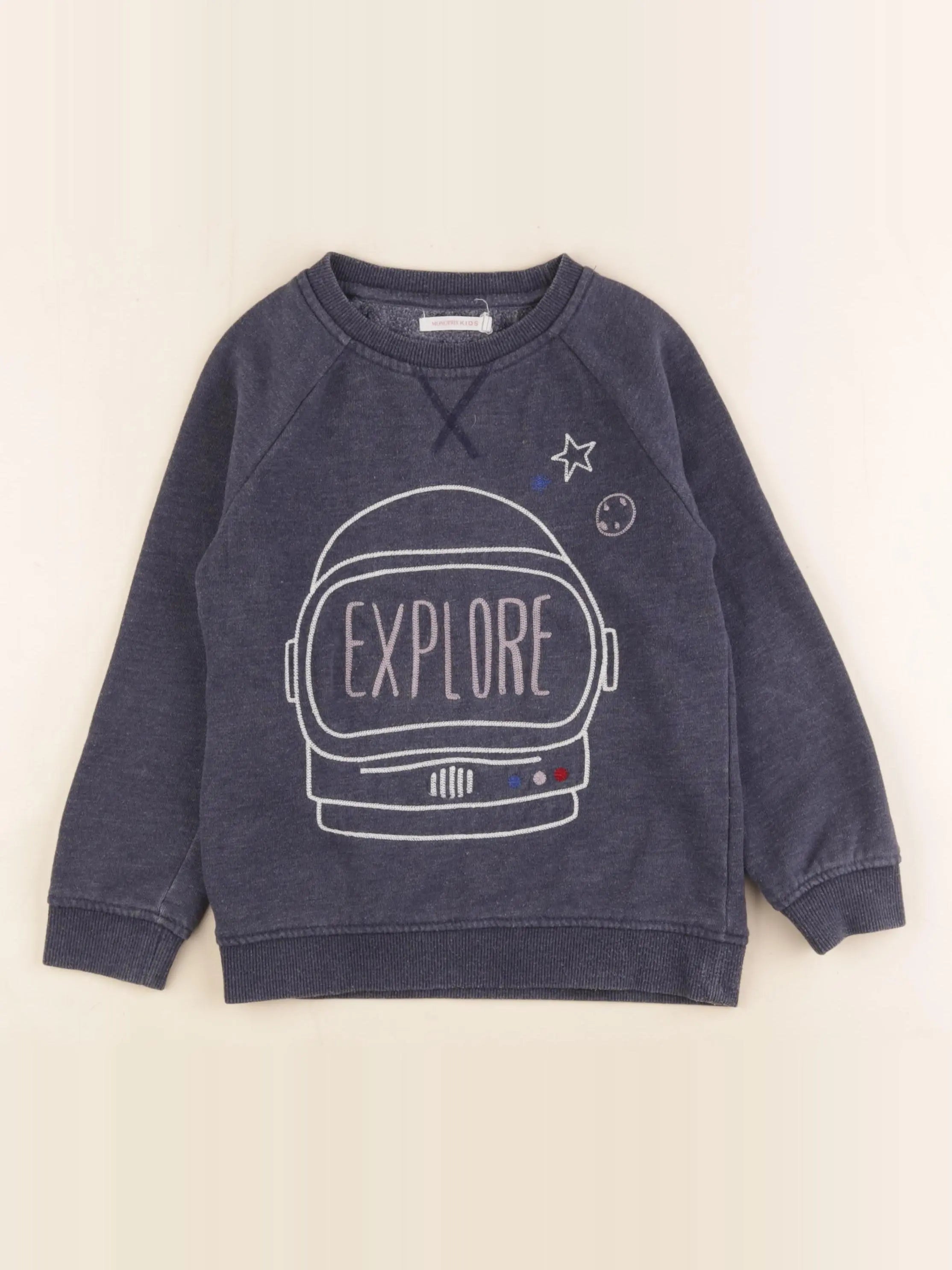 Monoprix - sweat bleu - 6 ans