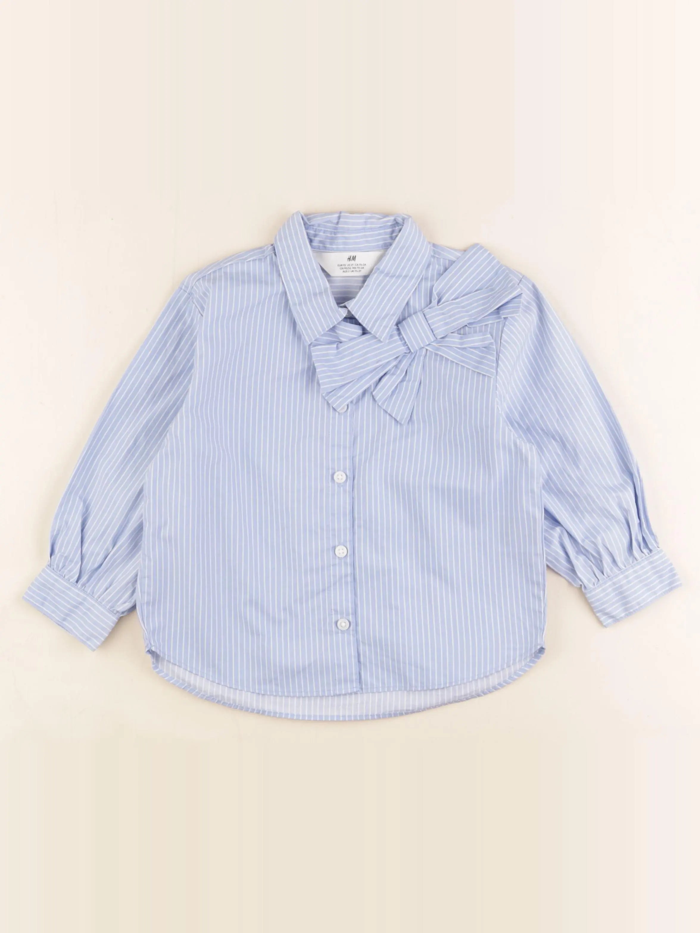 H&M - blouse bleu, blanc - 18/24 mois