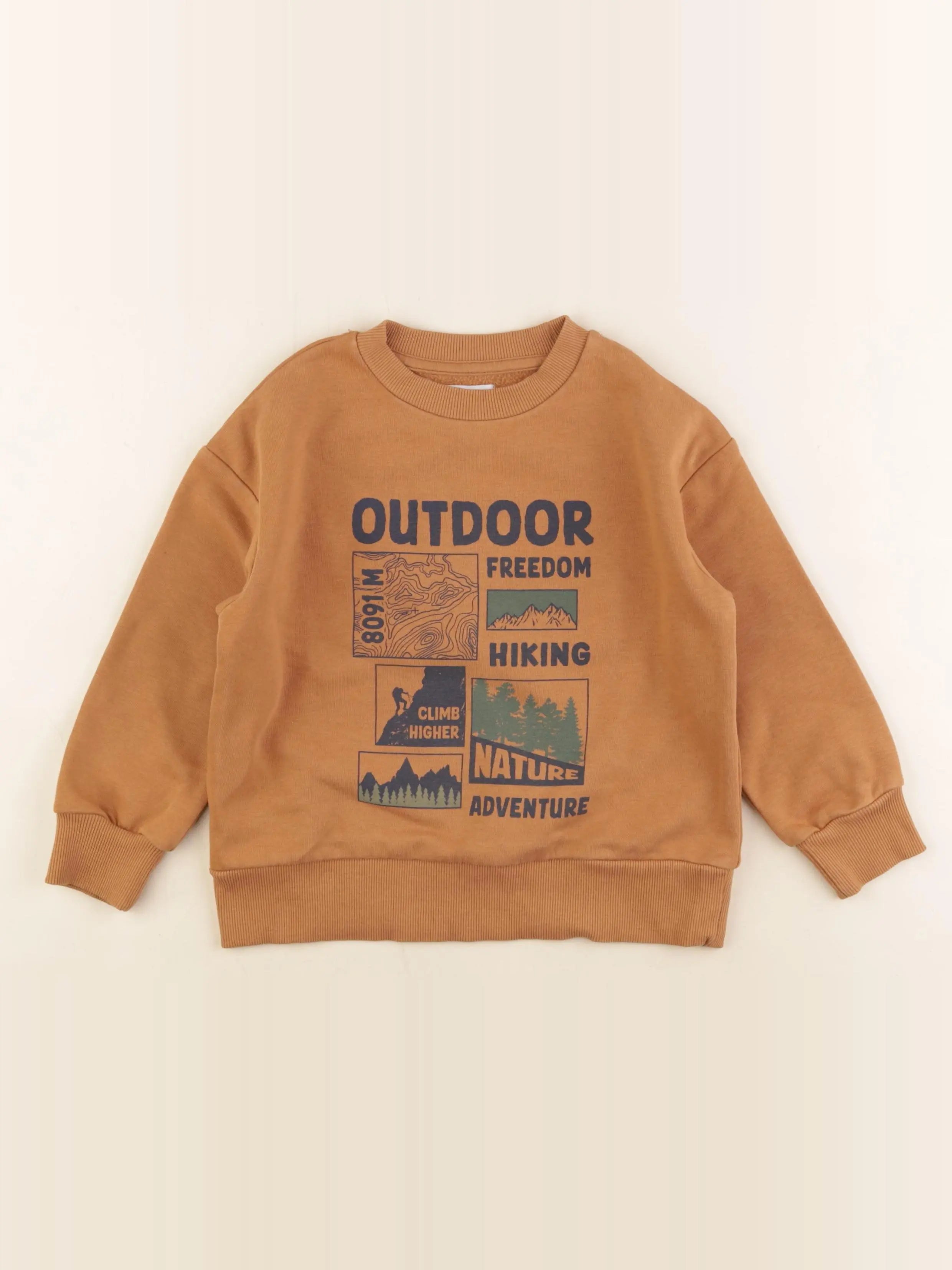 Vertbaudet - sweat marron - 5 ans