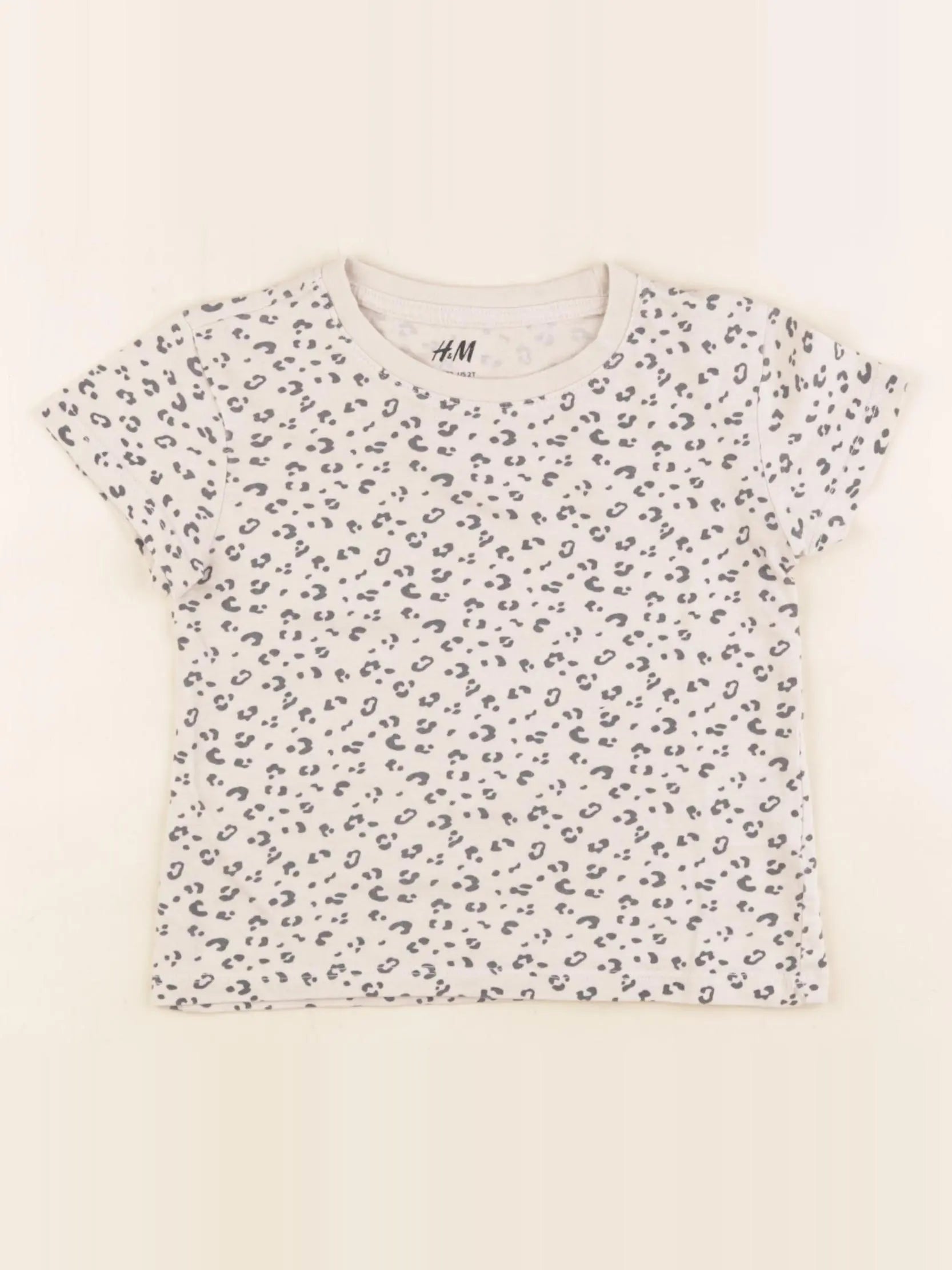 H&M - tee-shirt beige, noir - 18 mois à 2 ans