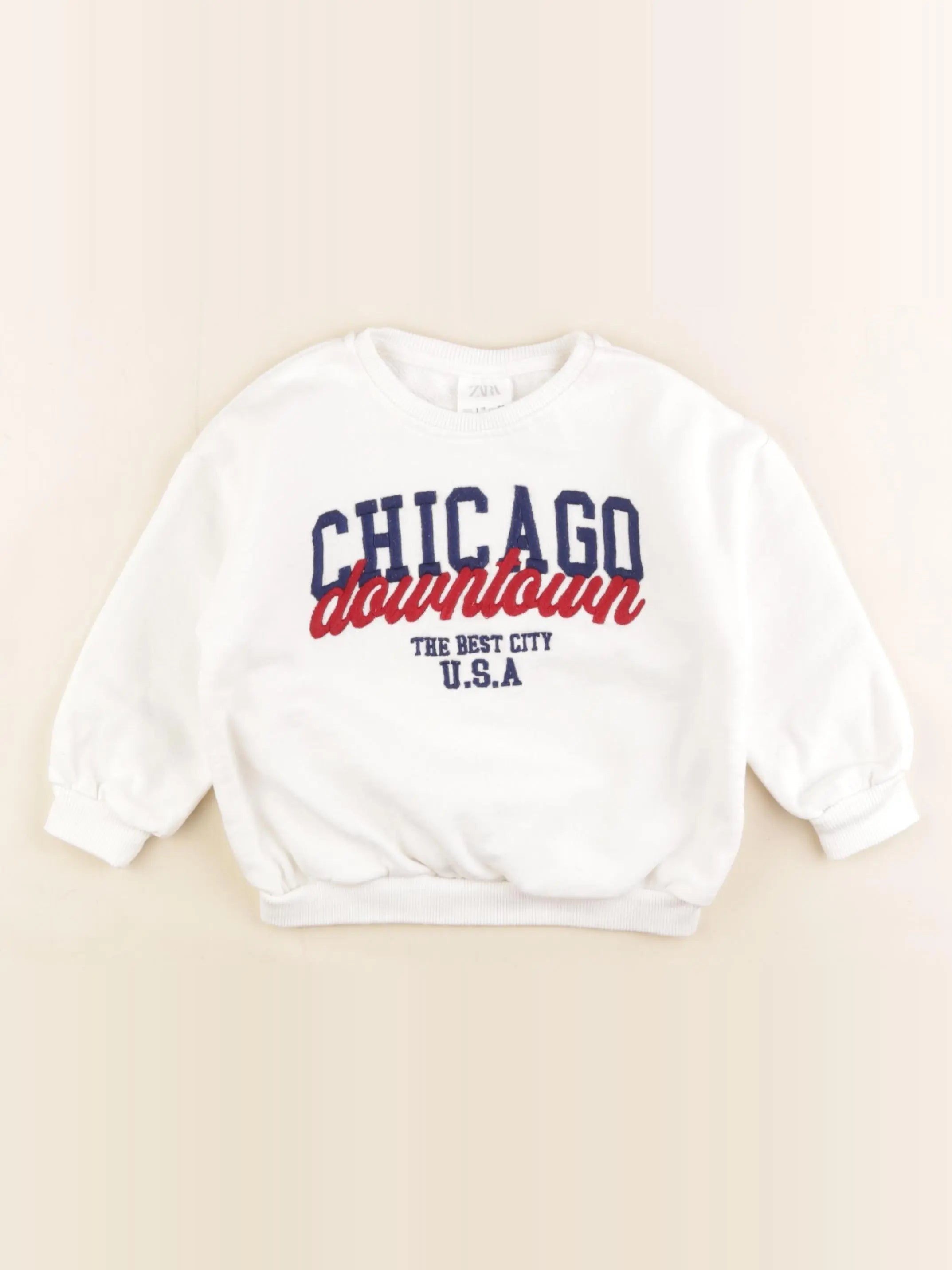 Zara - sweat blanc - 18 mois