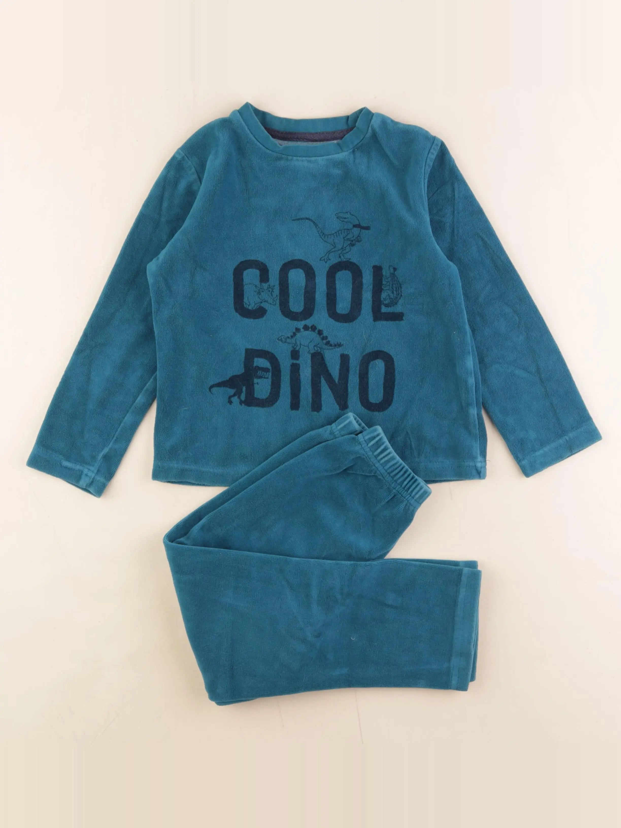 Vertbaudet - pyjama velours bleu - 5 ans