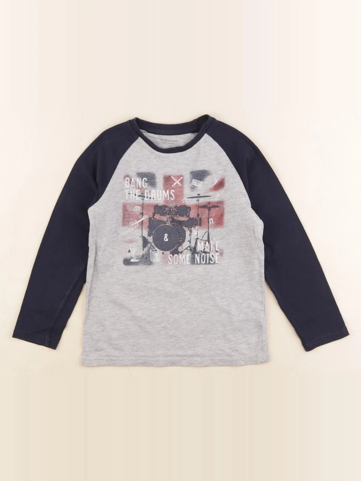 Vertbaudet - tee-shirt bleu, gris - 6 ans