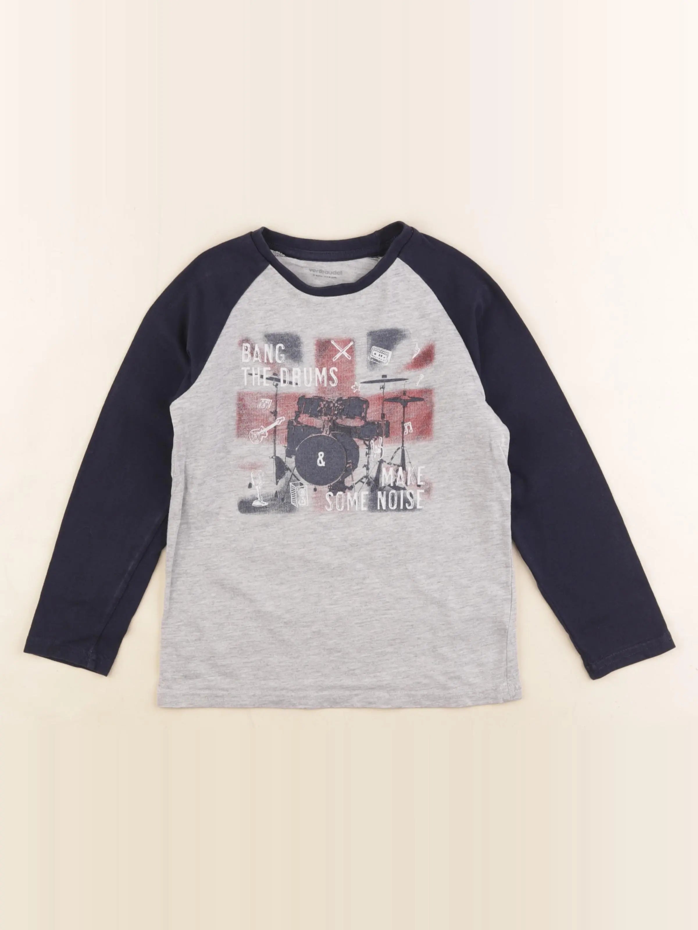 Vertbaudet - tee-shirt bleu, gris - 6 ans