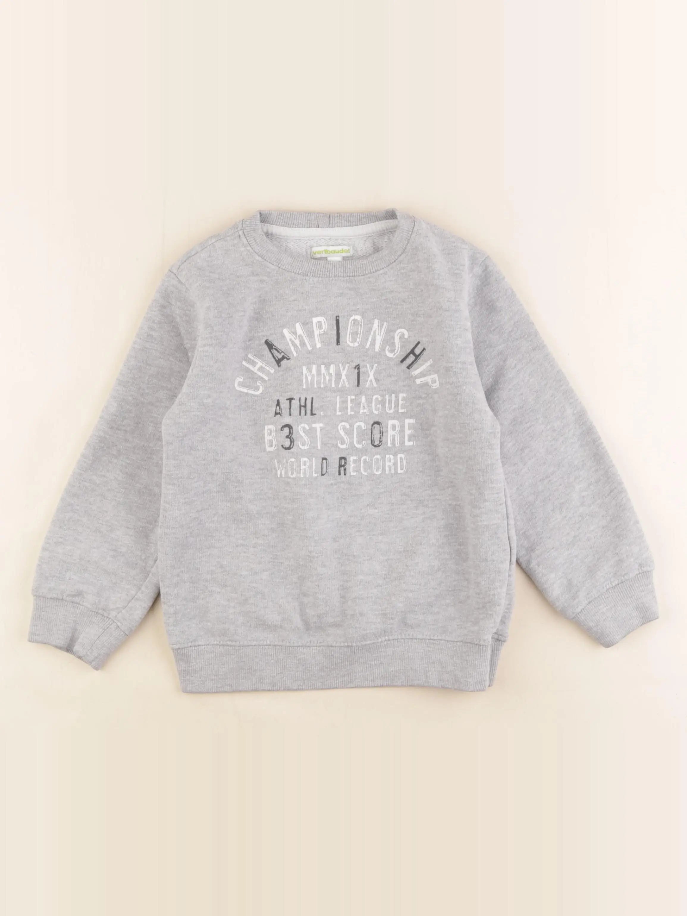 Vertbaudet - sweat gris - 6 ans