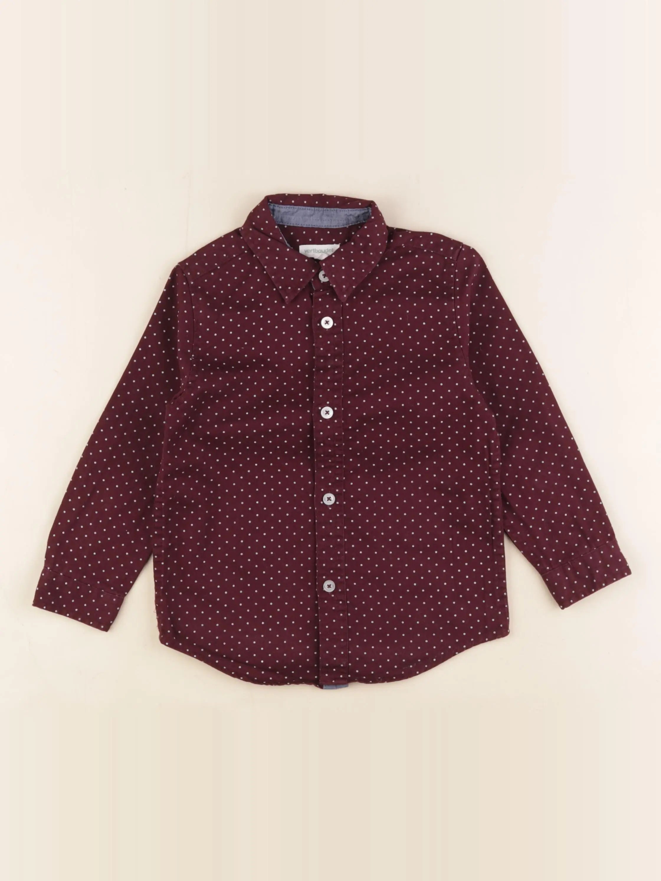 Vertbaudet - chemise rouge, blanc - 3 ans
